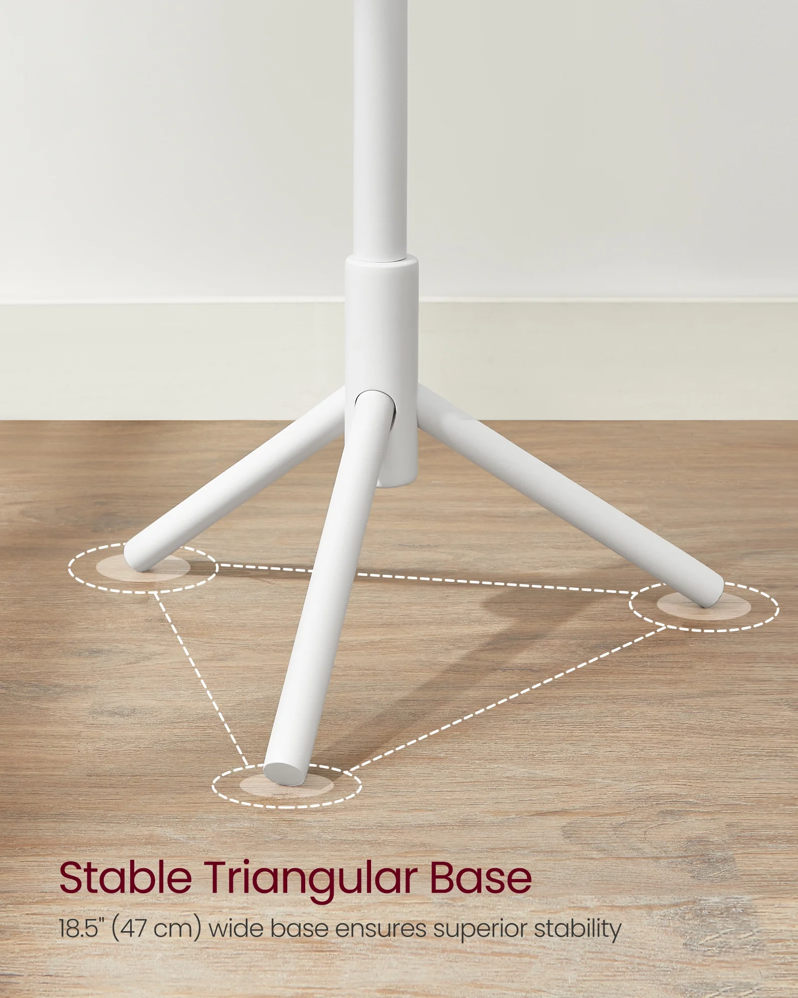 VASAGLE Coat Rack Solid Wood Free Standing Coat Rack Tree-Shaped Coat Rack with 8 Hooks for Clothes Hats Bags for Living Room Bedroom Dark Walnut - Inhomebuy