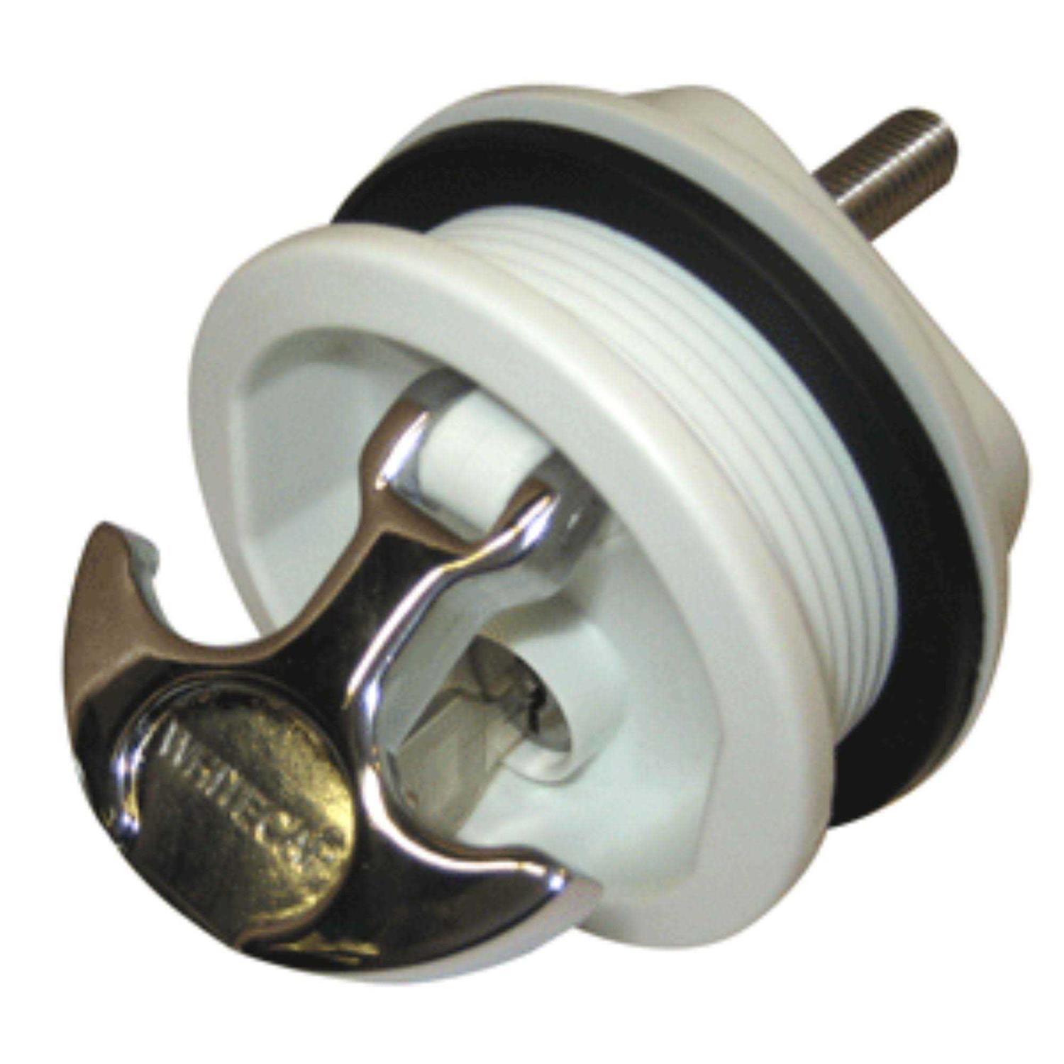 Whitecap T-Handle Latch Chrome Plated Zamac/White Nylon - Inhomebuy