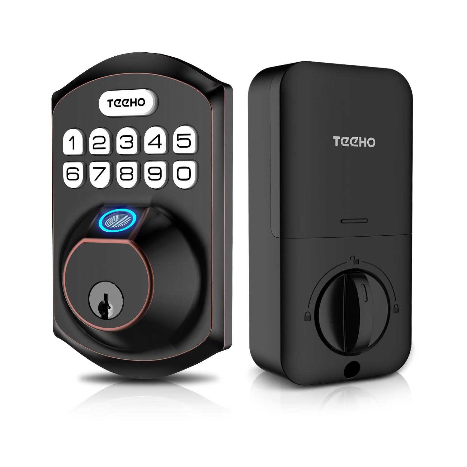 Teeho Keyless Entry Door Lock Keypad Electronic Smart Deadbolt Front Door Satin Nickel - Inhomebuy
