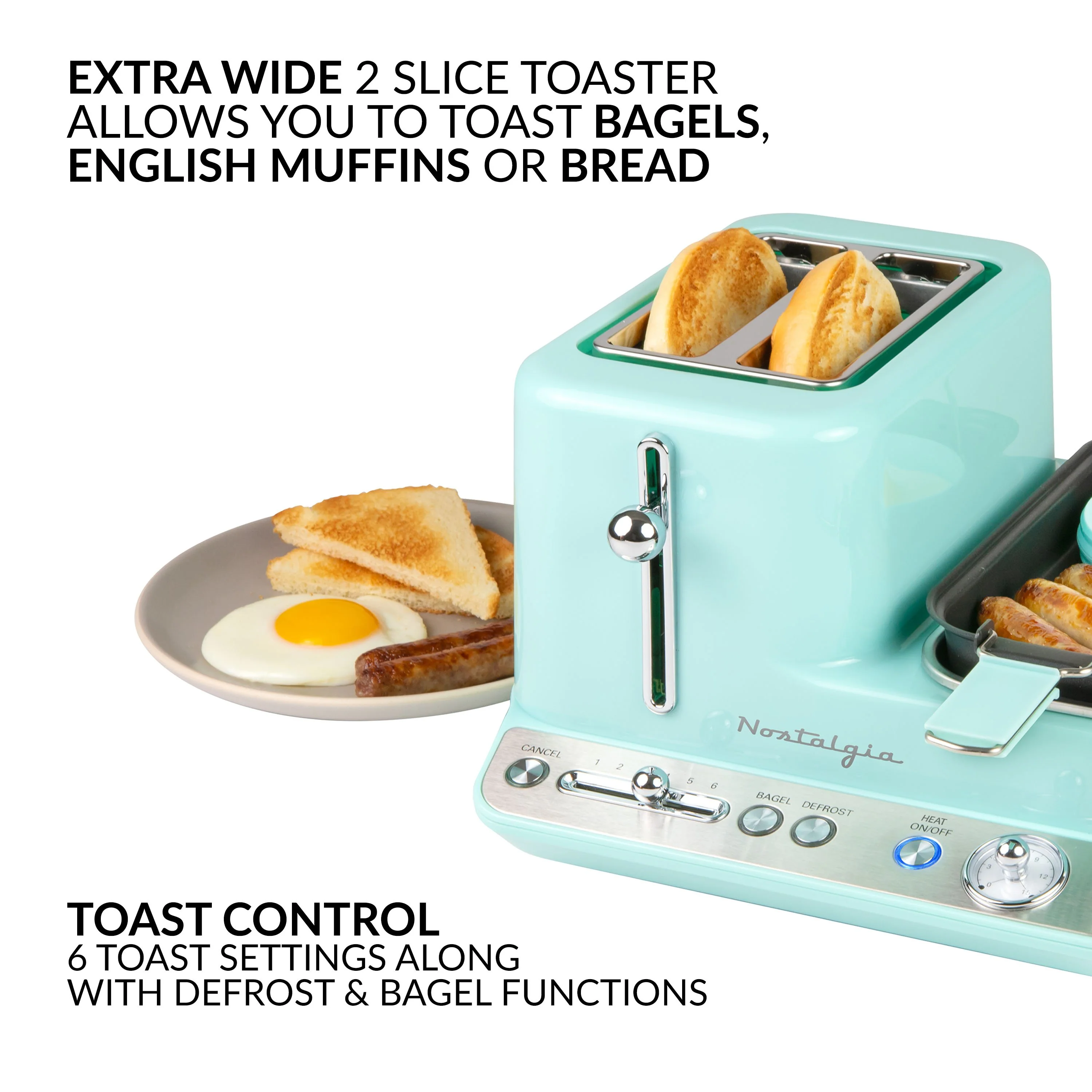 Retro 3-in-1 Breakfast Station, Aqua - Inhomebuy