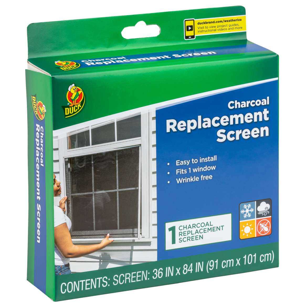 Duck Brand Replacement Screen in a Box Kit 84 in. x 36 - Inhomebuy