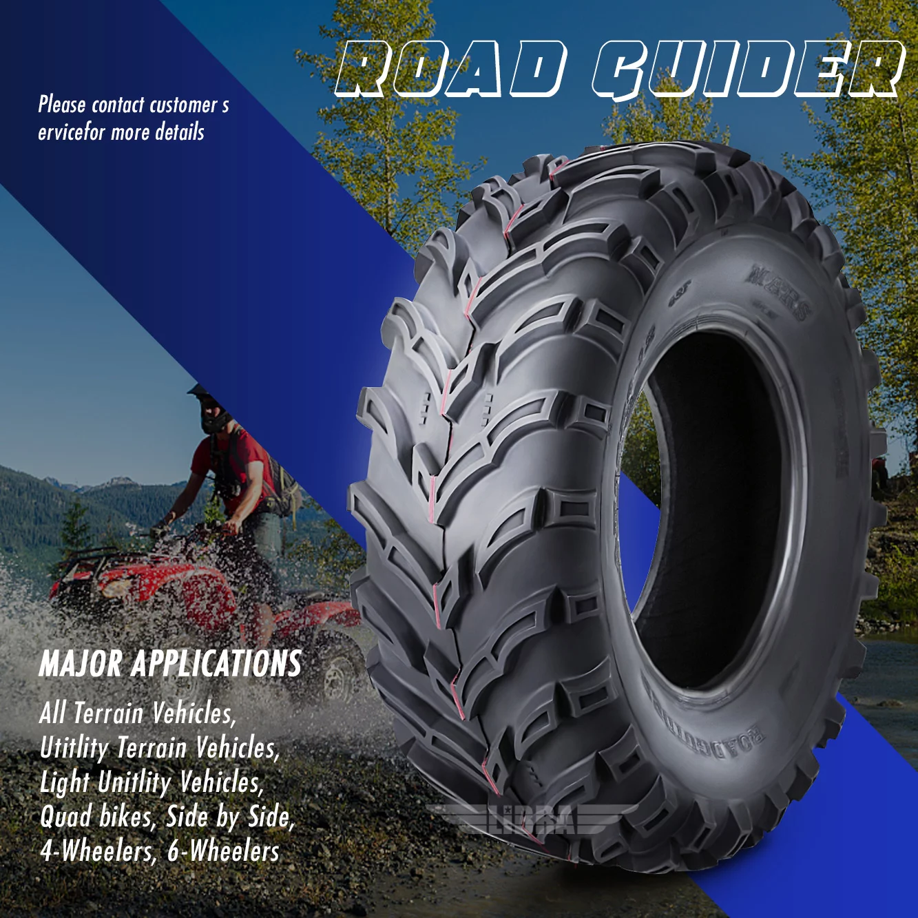 Roadguider ATV/UTV Tires 25x8-12 25X8X12 6PR 10272, Set 2 - Inhomebuy