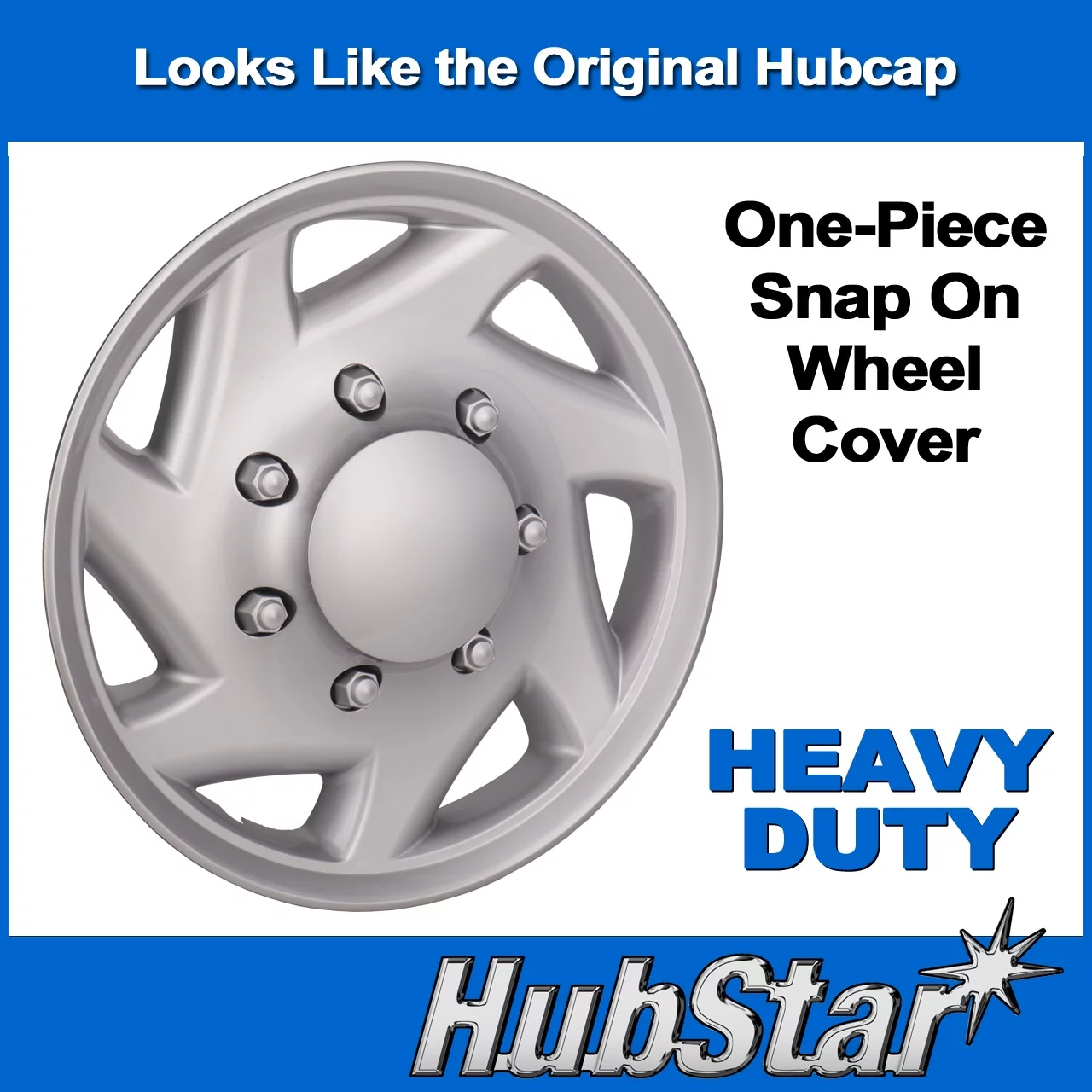 HubStar Hubcap for Ford Van 1998-2023, Premium Heavy-Duty Replacement 16-inch Wheel Cover (4 Pieces) - Inhomebuy