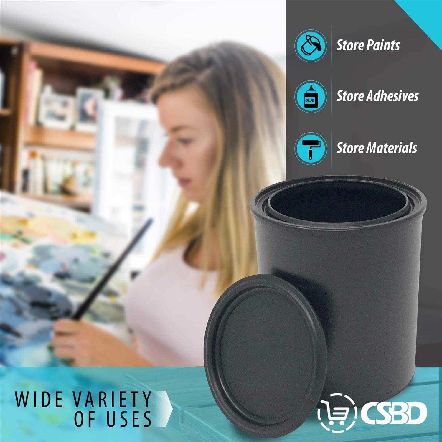 Csbd Empty Paint Can with Plastic Lid, Gallon and Quart Sizes, Unlined Multipurpose Storage for Arts and Crafts - Inhomebuy