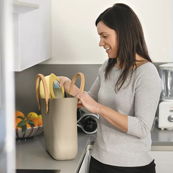 S STORE&MORE - Shallow airtight fridge/freezer/microwave containers Ochre 450cc - Inhomebuy