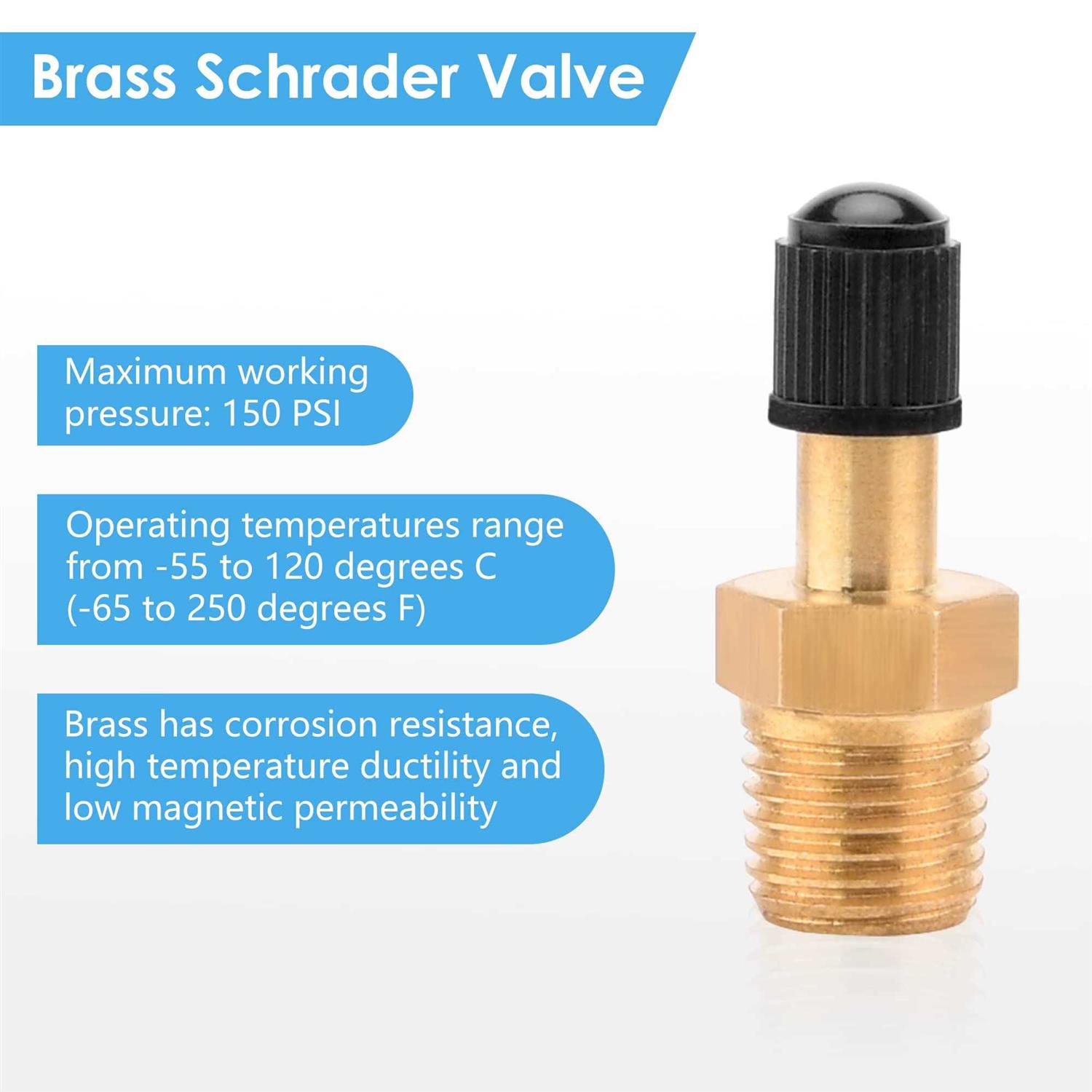 Luckyweld Schrader Valve 2Pcs Brass Tank Valve NPT Male Threads - Inhomebuy