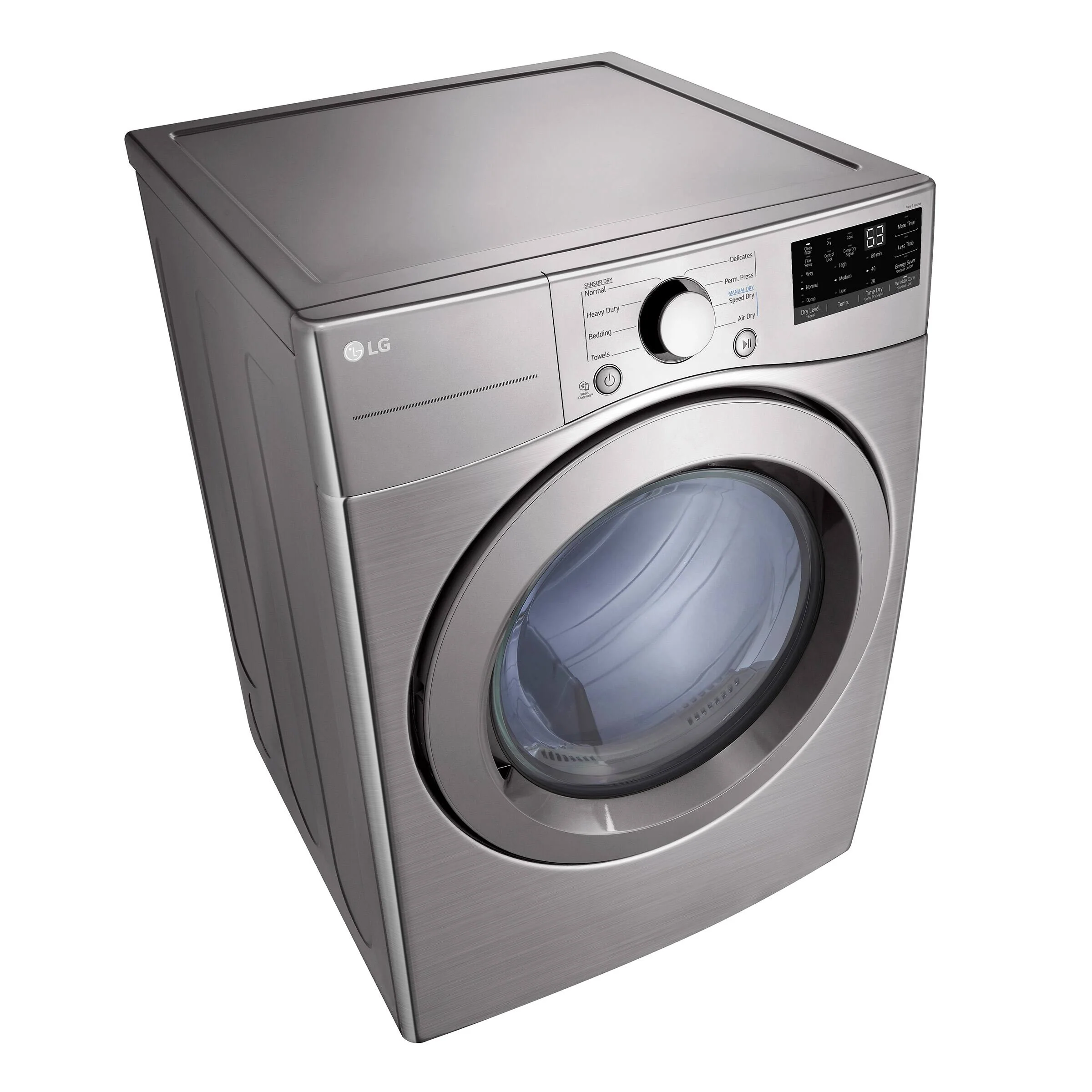 LG 7.4 CU. FT. GRAPHITE STEEL ULTRA LARGE CAPACITY ELECTRIC DRYER WITH SMARTDIAGNOSIS - DLE3400V - Inhomebuy