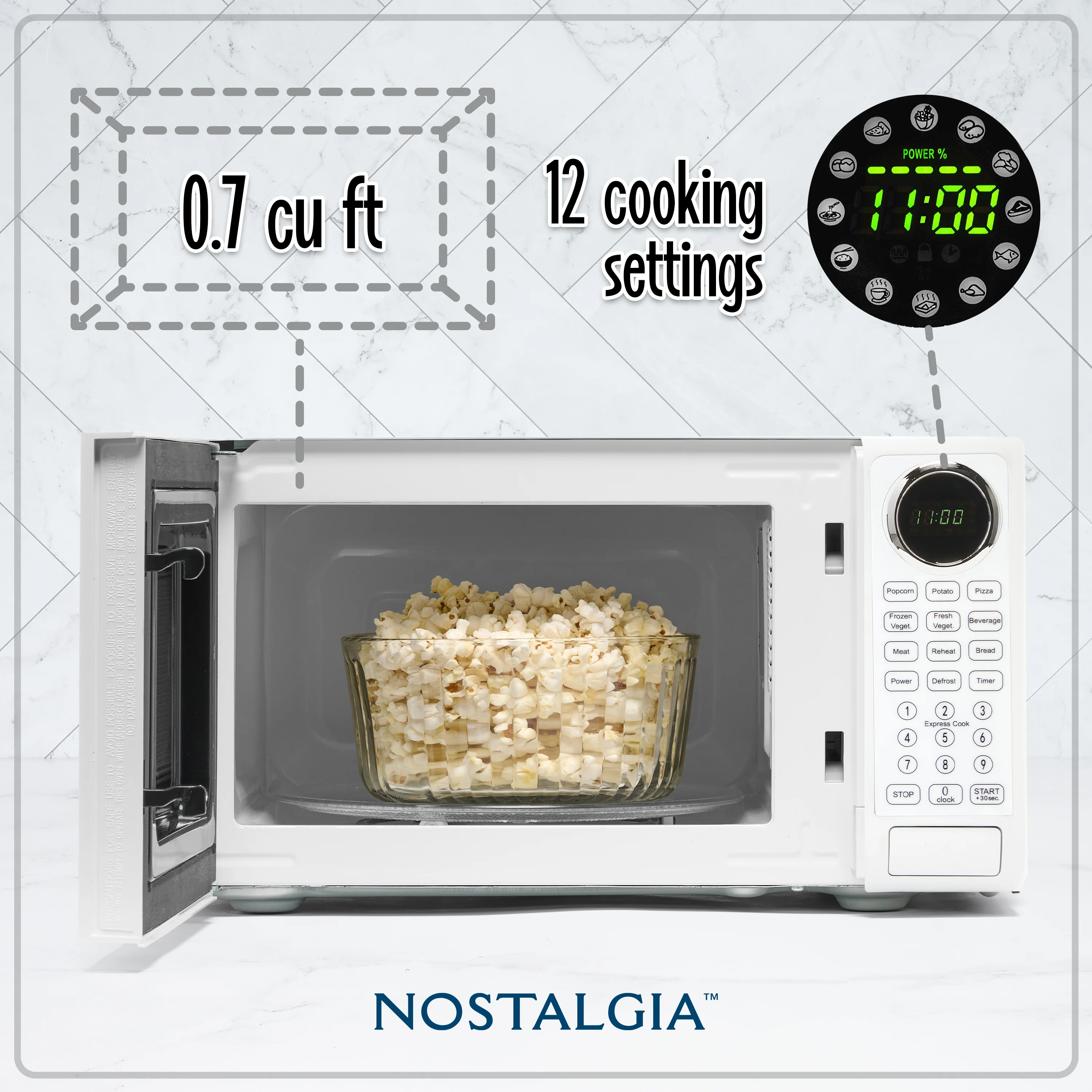 Retro 0.7 Cu Ft Retro Microwave + Accessory Bundle - Inhomebuy