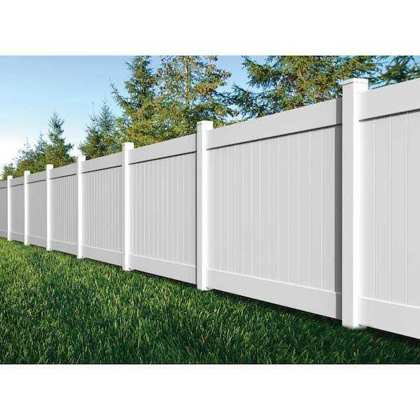 Veranda Linden H x 8 ft. W White Vinyl Privacy Fence Panel Kit - Inhomebuy