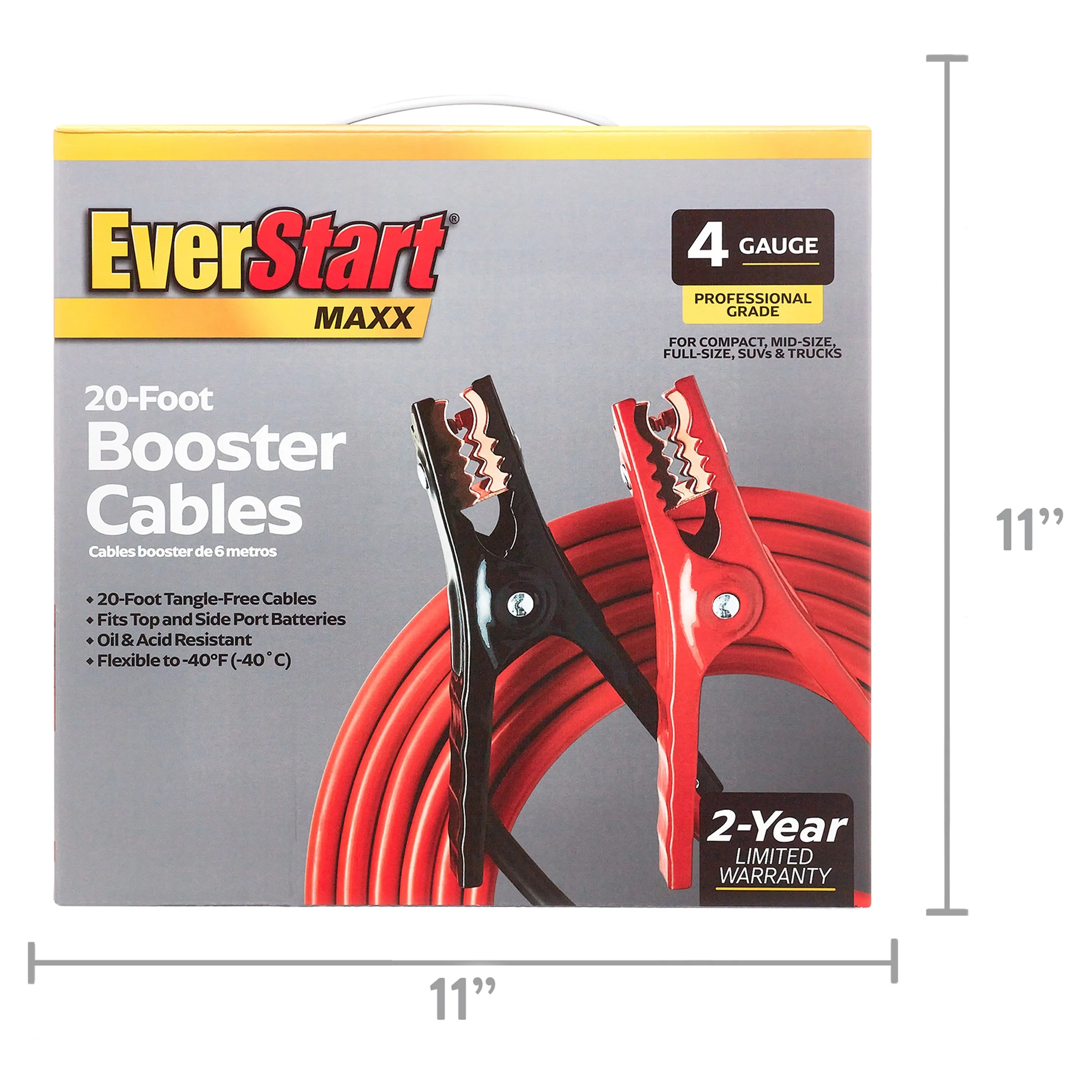 EverStart Maxx 4-Gauge Professional Grade 20-Foot Booster Cables - Inhomebuy