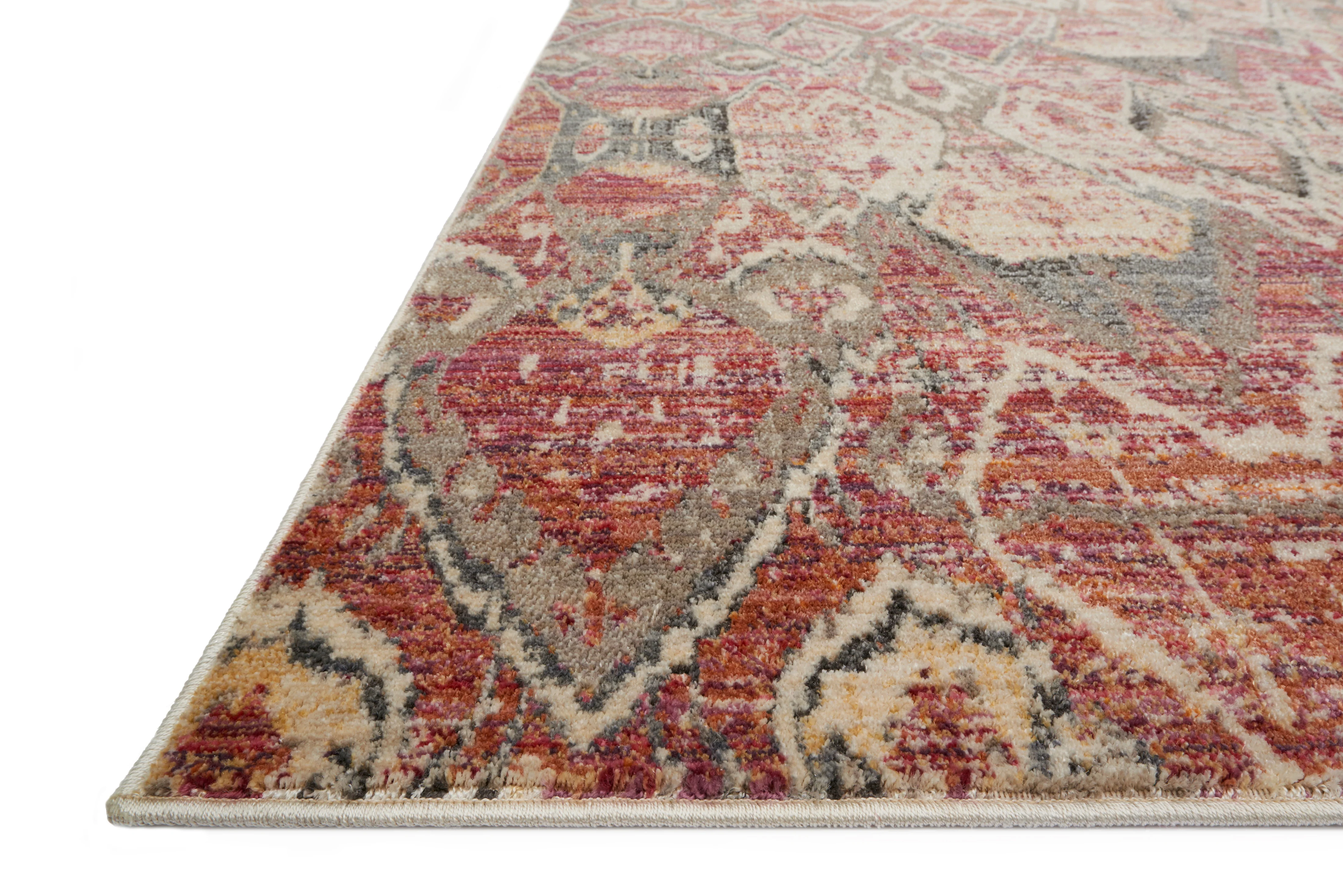 Loloi Rugs Javari Collection Rug in Berry, Ivory - 7'10