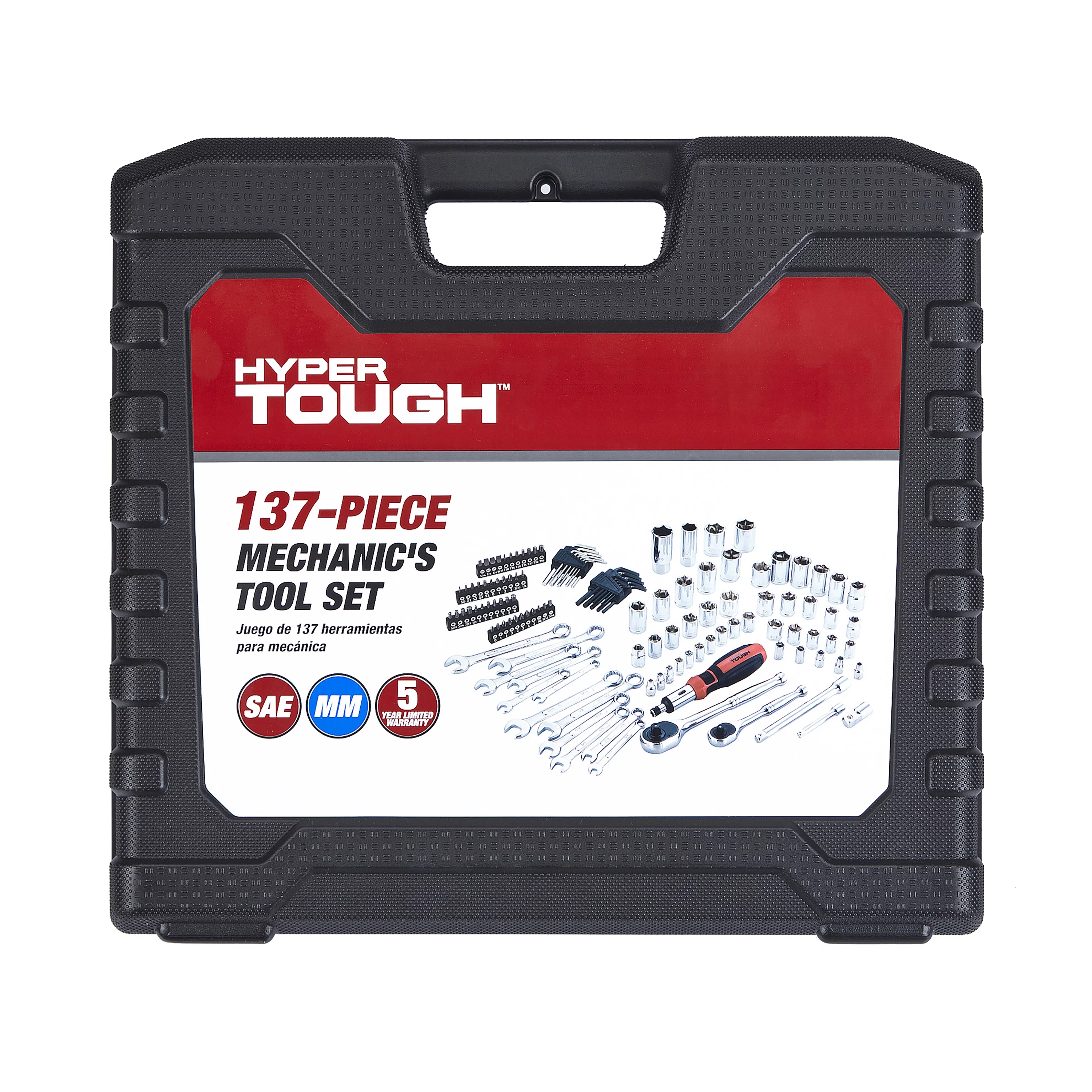 Hyper Tough 137 PC Tool Set including Metric & SAE Sizes of  Hex Keys, Wrenches, Ratchet Bit Driver, Ratchet Extension Bar, Sockets and more UJ5407TA - Inhomebuy