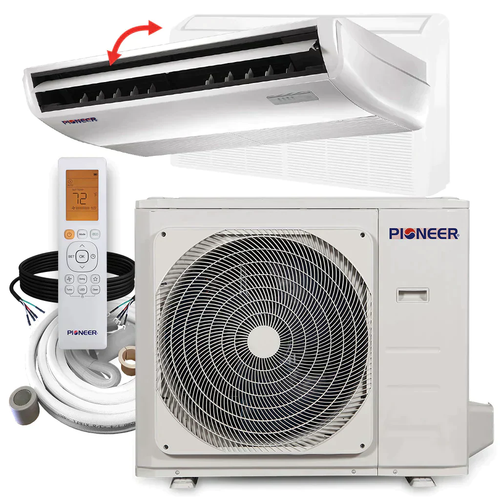 Pioneer® 36,000 BTU 17 SEER Floor/Ceiling Mini-Split Air Conditioner Heat Pump System with 33 ft. Line Sets, UYBUYB036GMFILCBD-33 - Inhomebuy