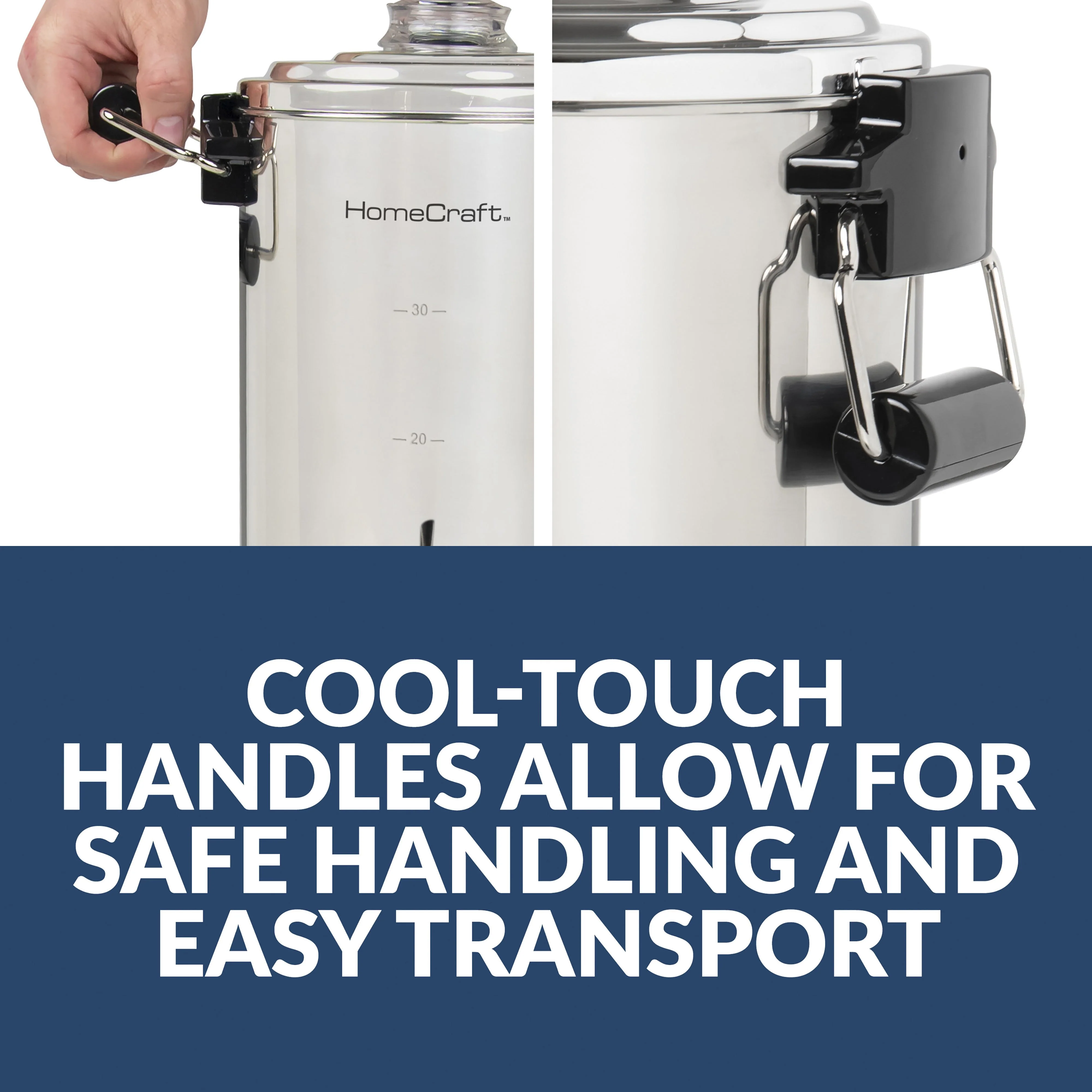 HomeCraft Quick-Brewing 1000-Watt Automatic 30-Cup Coffee Urn - Stainless Steel - Inhomebuy