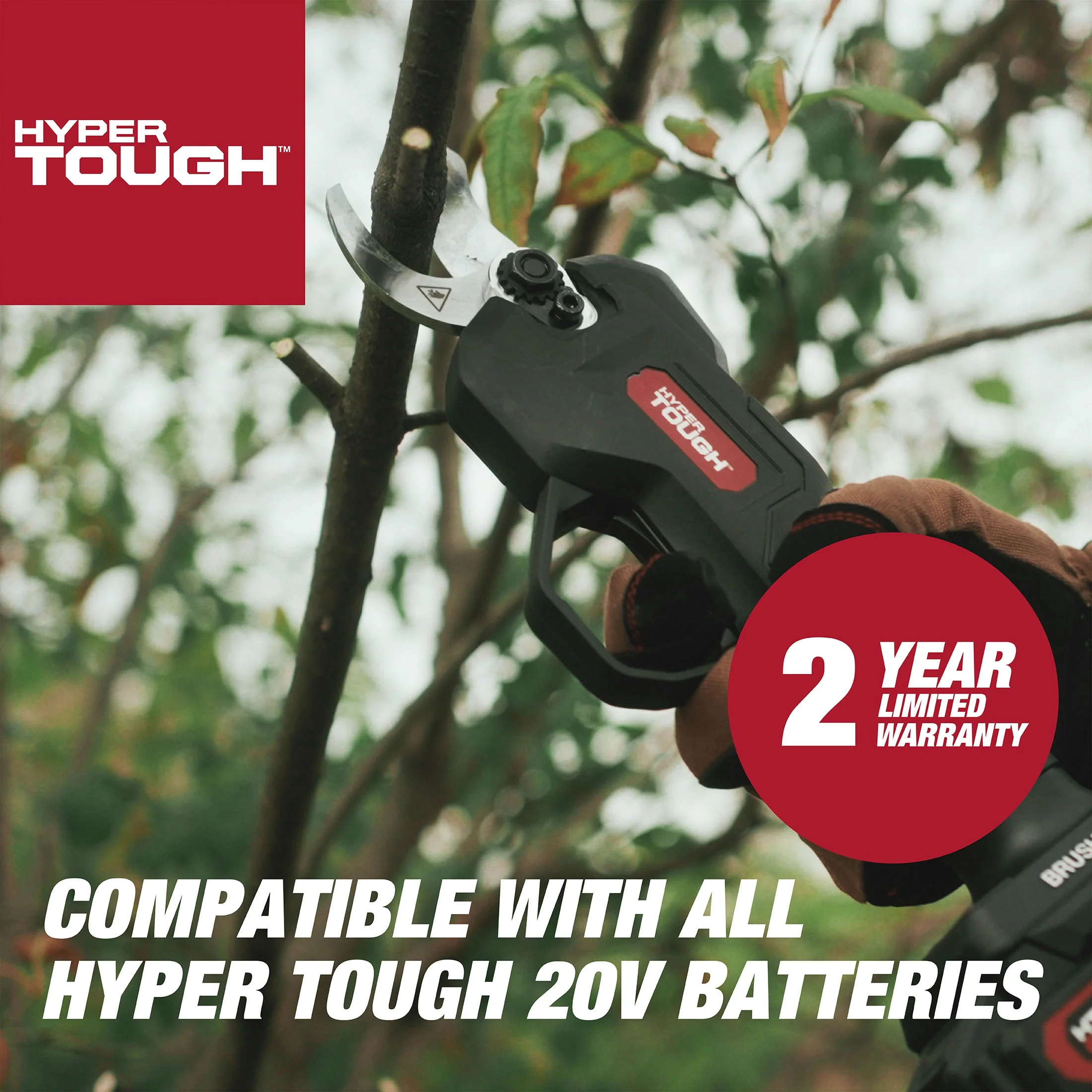 Hyper Tough 20V 2.0Ah Brushless Pruning Shear, HT14-401-003-06 - Inhomebuy