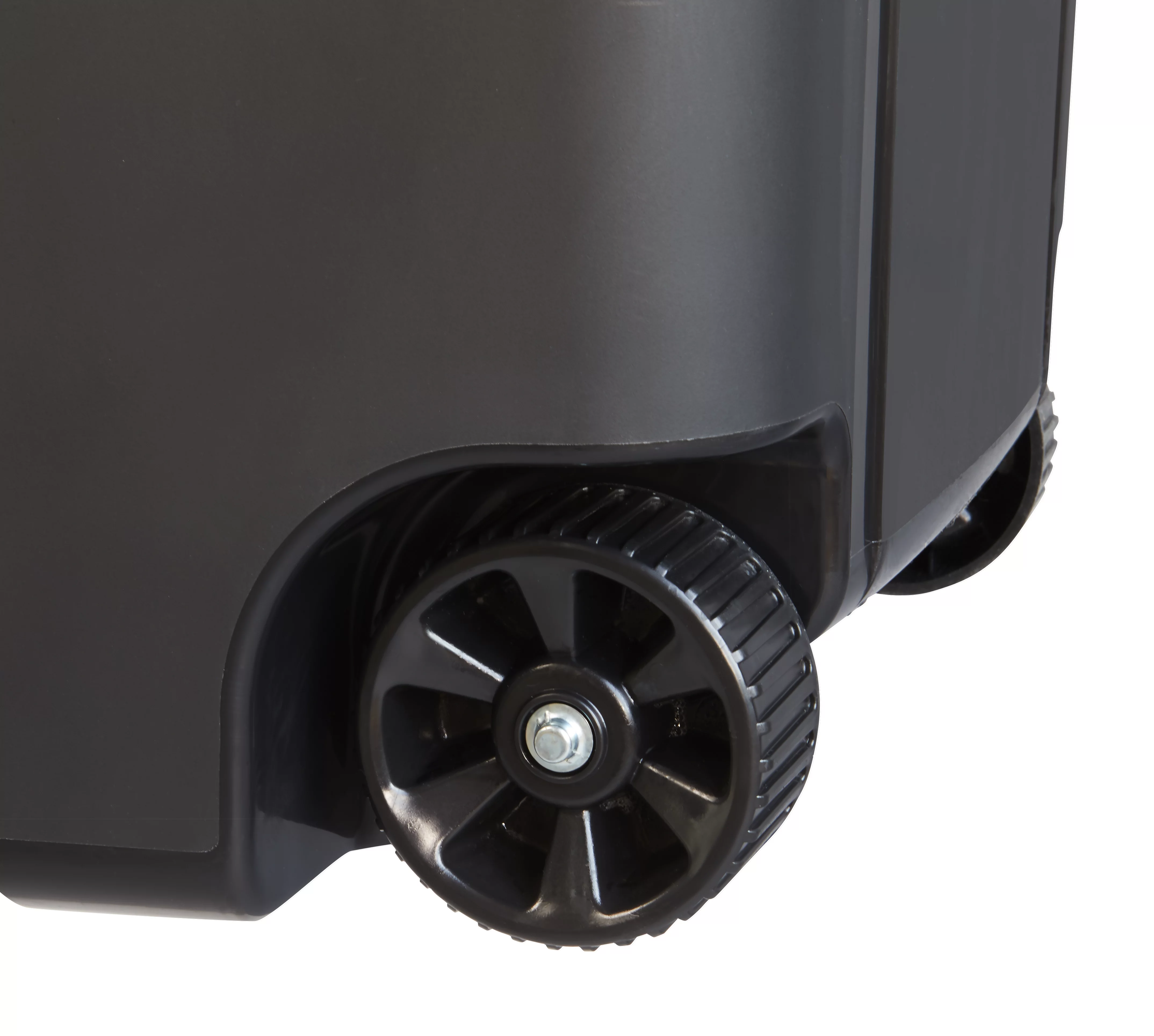 Hyper Tough 45 Gallon Wheeled Heavy Duty Plastic Garbage Can, Attached Lid, Black - Inhomebuy