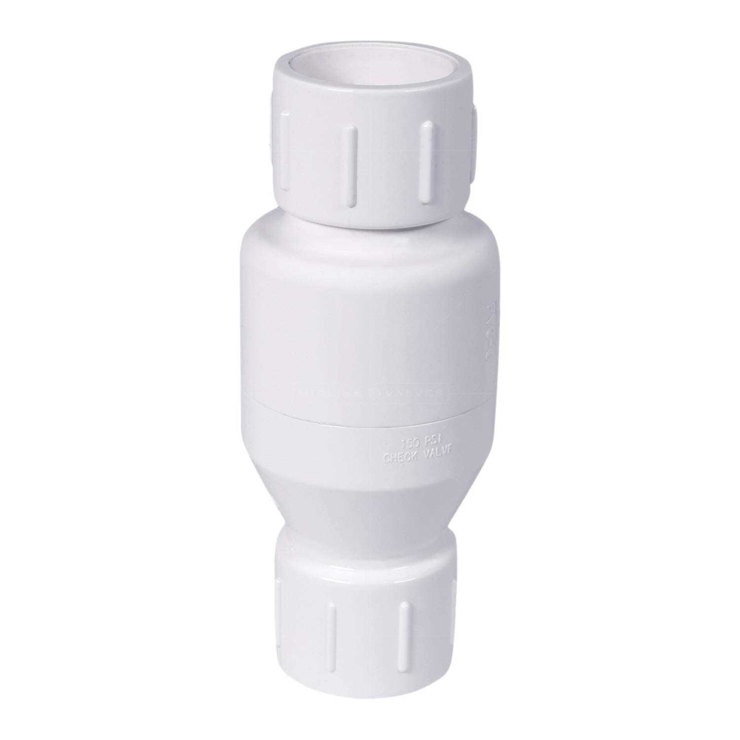 Midline Valve PVC Inline Check Valve for Backflow Prevention FIP White Plastic - Inhomebuy
