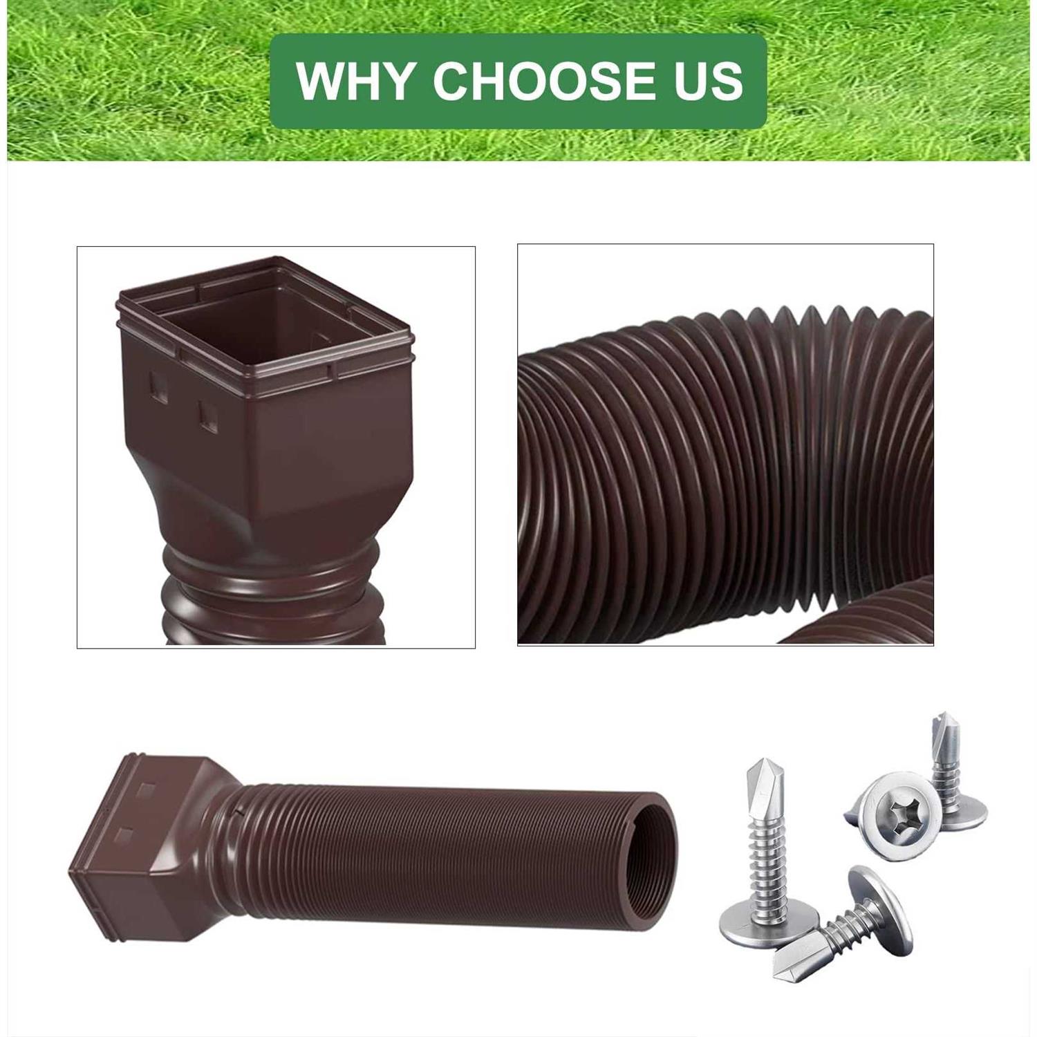 YOTODY Rain Gutter Downspout Extensions Flexible Drain Extender Screws for Included - Inhomebuy