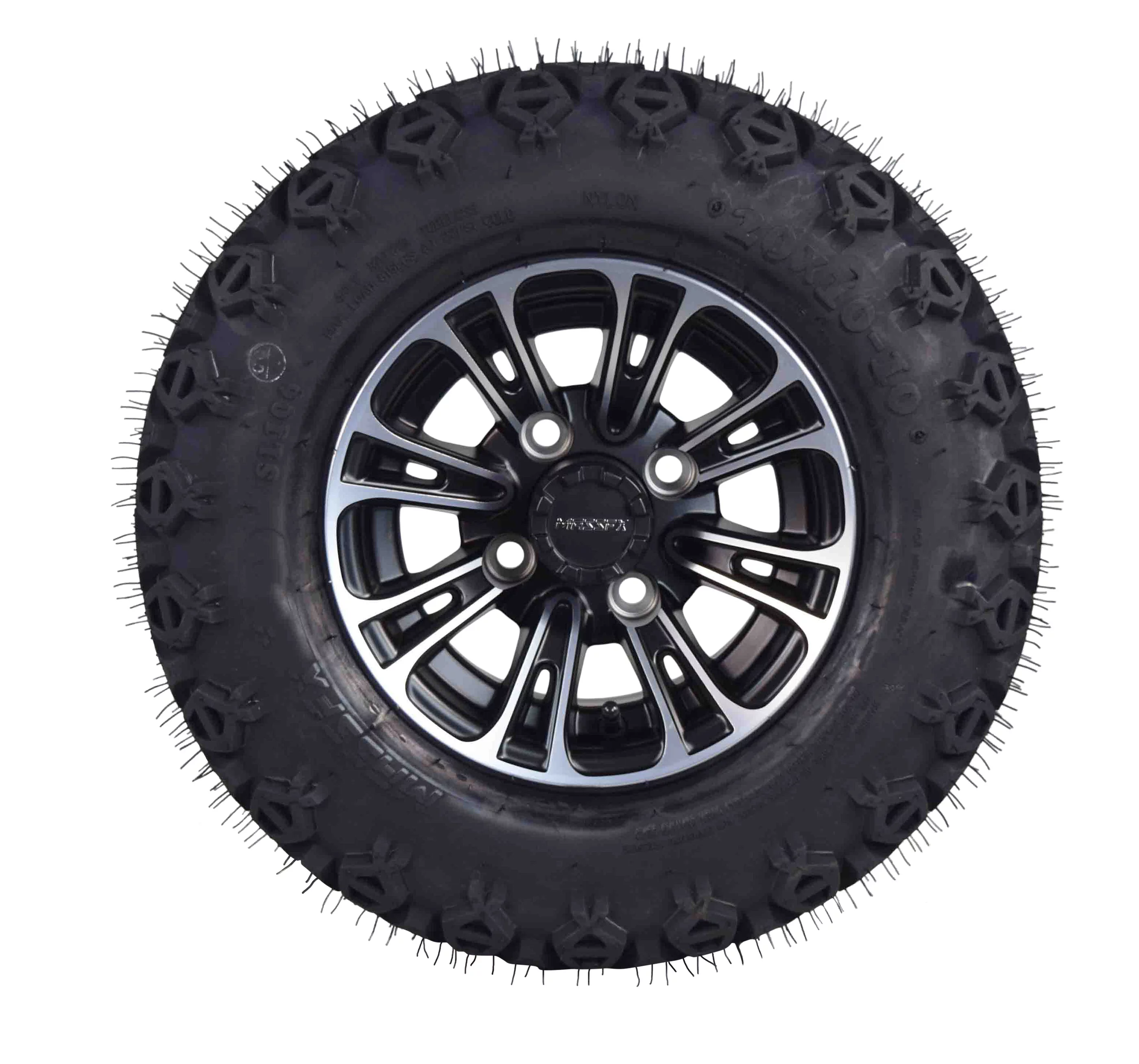 MASSFX 20x10-10 Golf Cart Turf Tire & Black Wheel Kit A238 10x7 4/101.6 - Inhomebuy