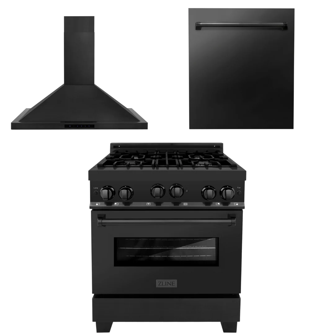 ZLINE Appliance Package - 30 in. Gas Range, Range Hood & Dishwasher Appliance Package, 3KP-RGBRH30-DW - Inhomebuy