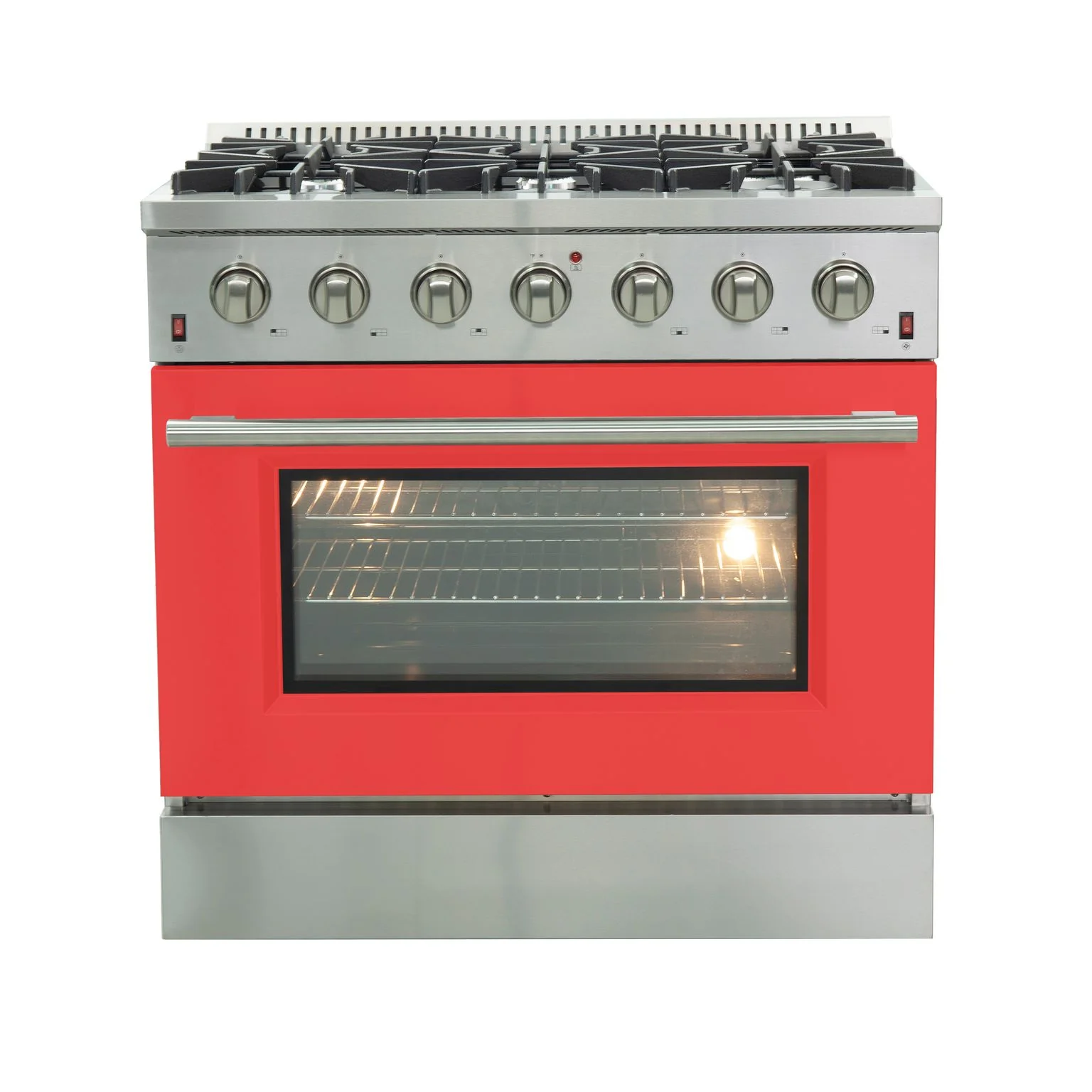 Forno 36 Inch Galiano Professional Freestanding Gas Range in Red, FFSGS6244-36RED - Inhomebuy