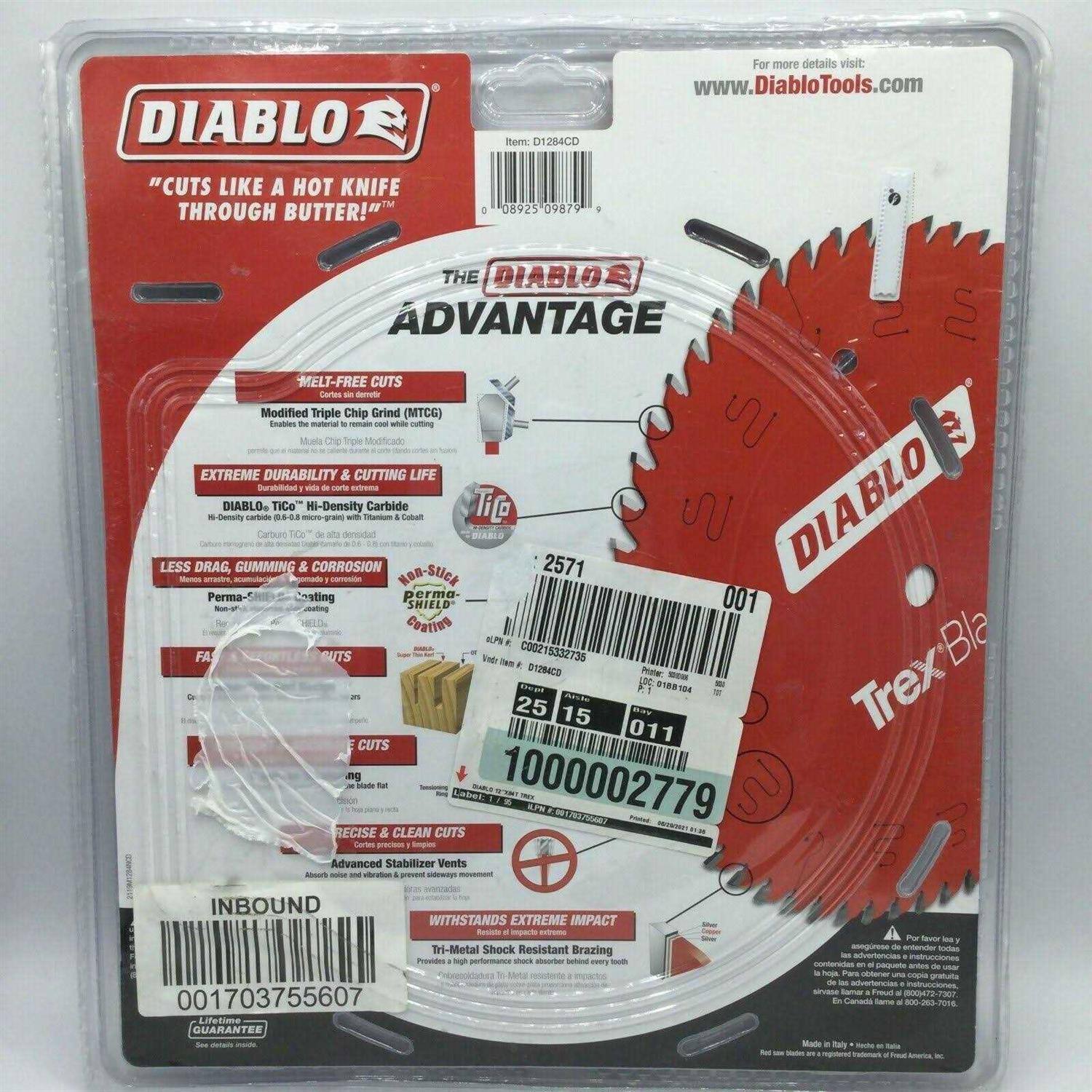 Diablo D1260CF 12 in x 60 Tooth Steel Demon Metal Cutting Saw Blade - Inhomebuy
