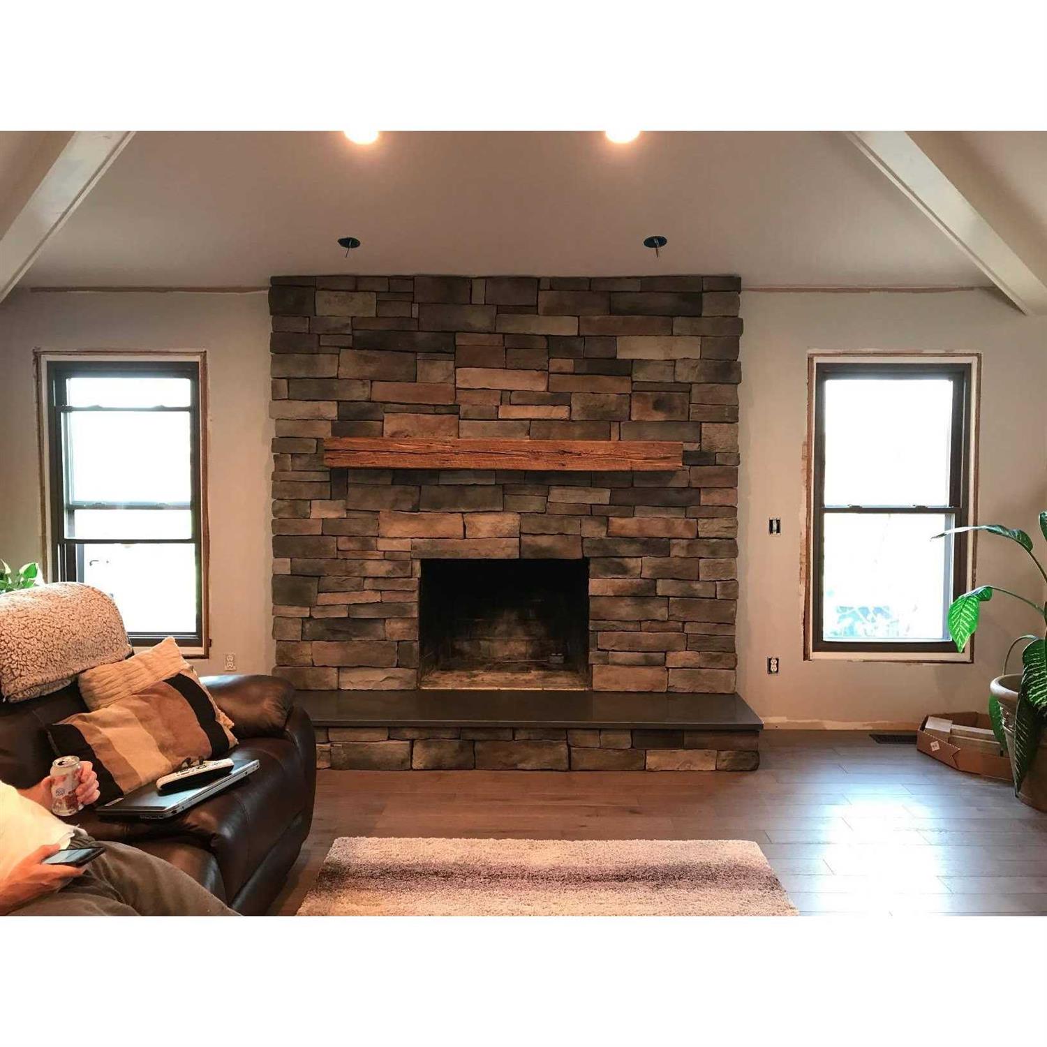 Creative Hardwoods Reclaimed Barnwood Barn Beam Fireplace Mantel - Inhomebuy