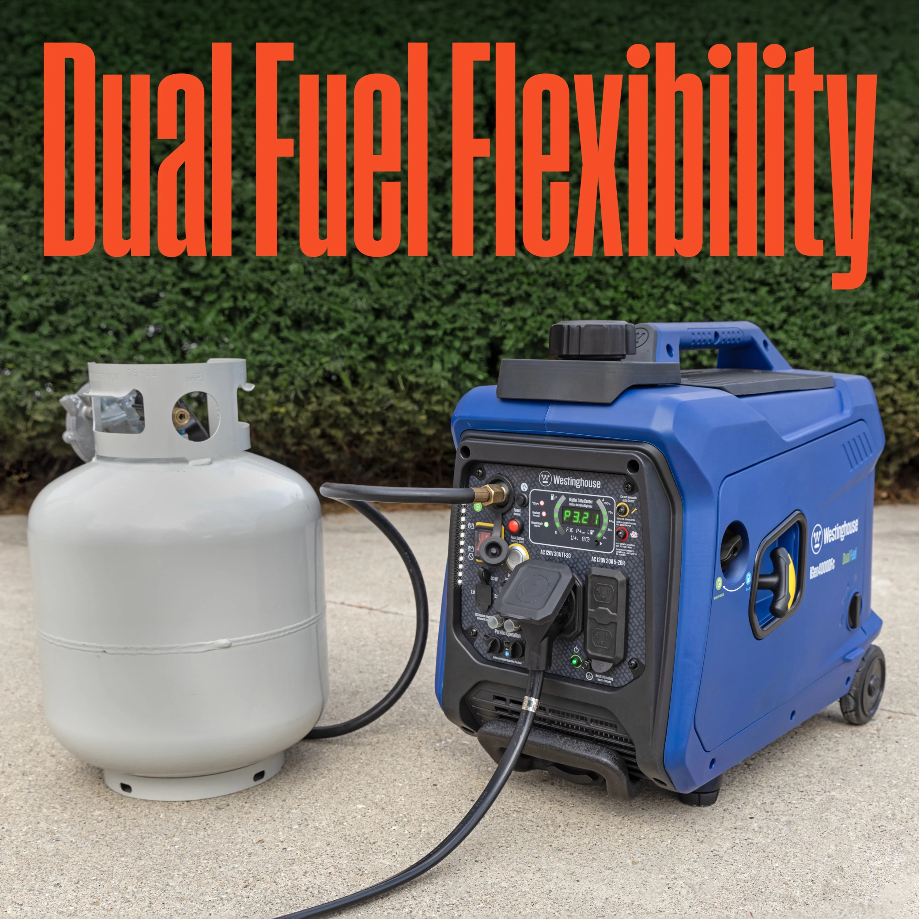 Westinghouse 4000 Peak Watt Dual Fuel Portable Inverter Generator, RV Ready, Remote Start with CO Sensor - Inhomebuy