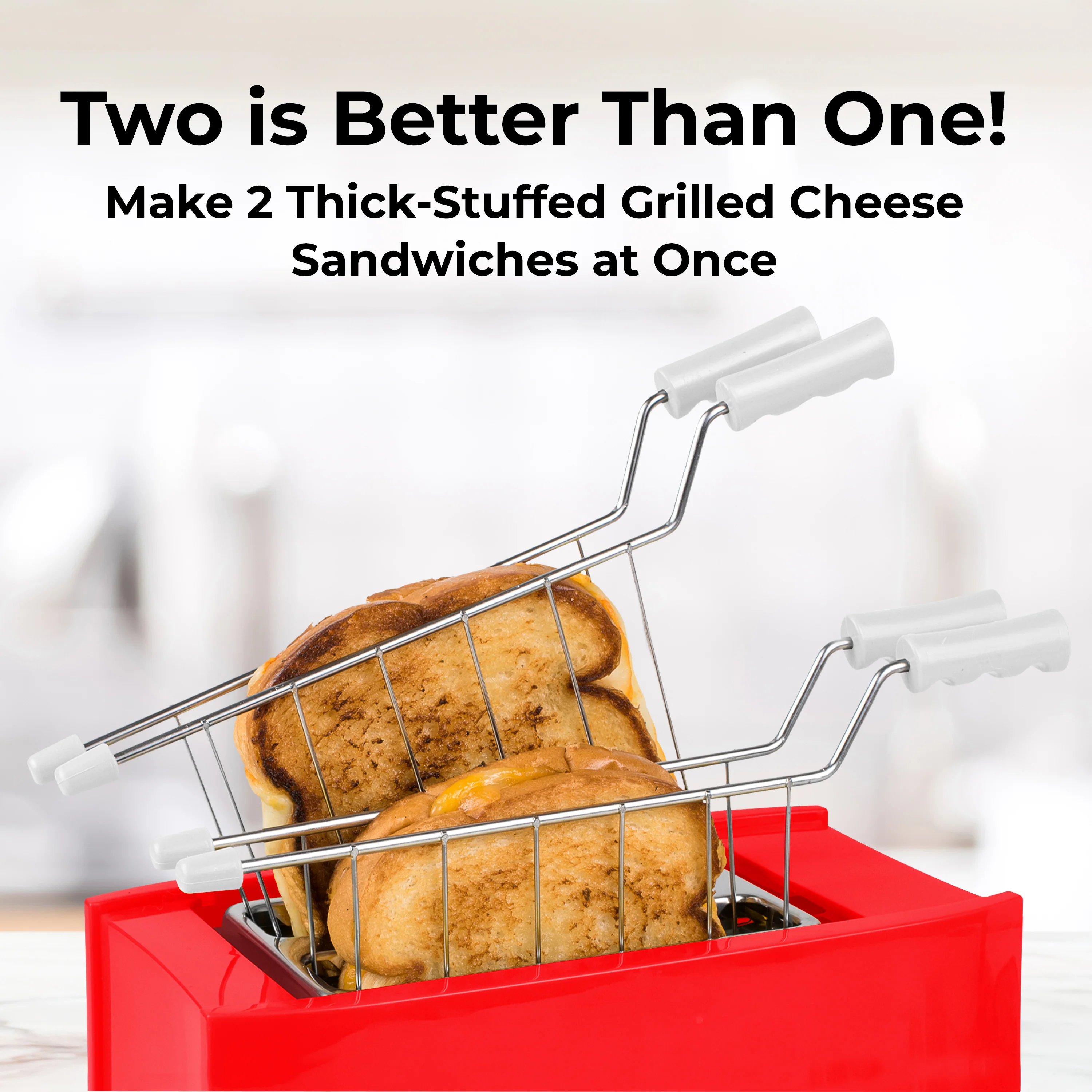 Coca-Cola® Grilled Cheese Toaster with Easy-Clean Toaster Baskets and Adjustable Toasting Dial - Inhomebuy