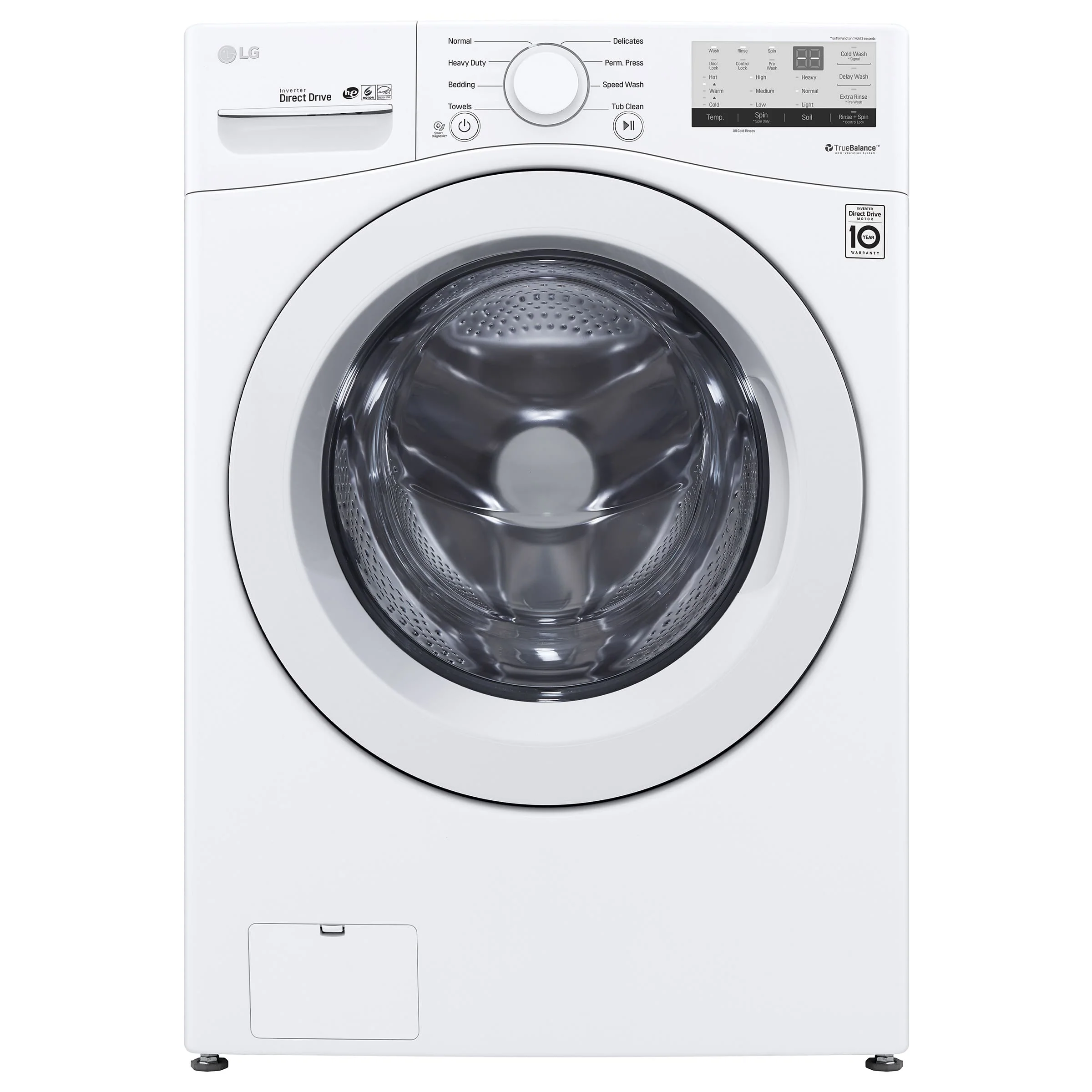 LG WHITE 5.2 CU. ULTRA LARGE FRONT LOAD WASHER - WM3400CW - Inhomebuy