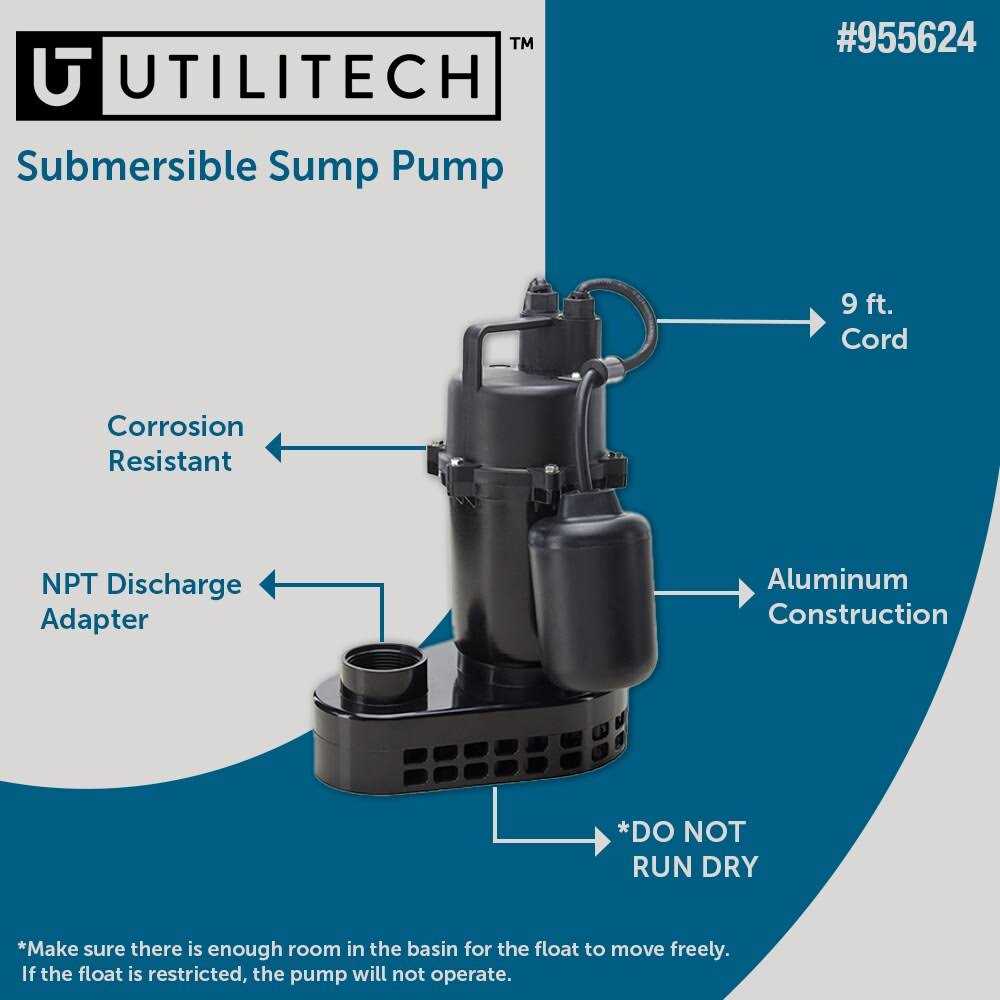 Utilitech 0.33-HP Thermoplastic Submersible Utility Pump 148002 - Inhomebuy
