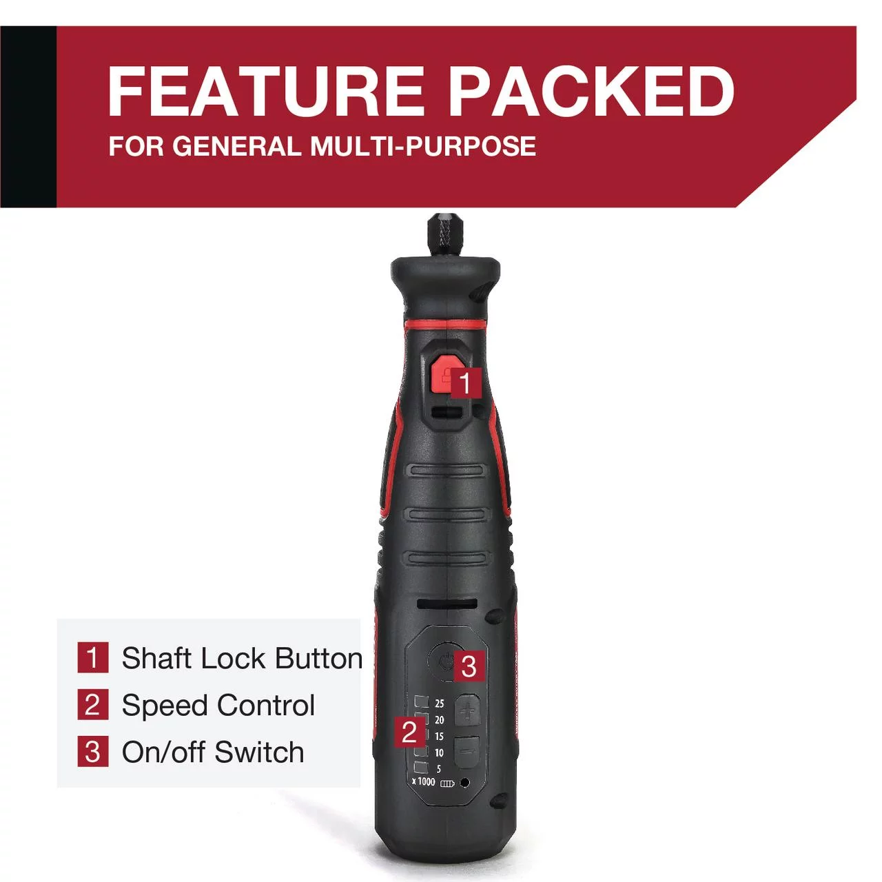 Hyper Tough 8V MAX Cordless Rotary Tool, Non Removable 1.5 Ah Battery with Charger, 40 Piece Accessory Kit & Plastic Storage Case - Inhomebuy