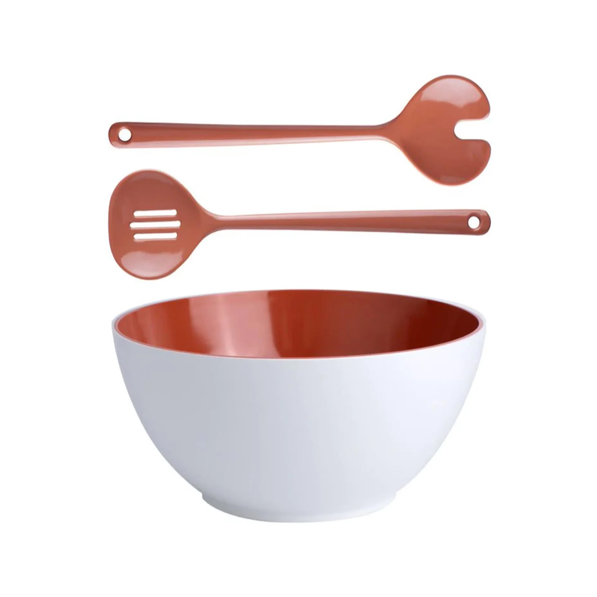Summer - Salad Bowl & Cutlery - Coral - Inhomebuy
