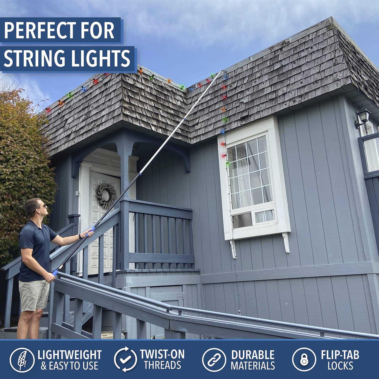 Eversprout 5 to 12 Foot Telescopic Extension Pole Lightweight Sturdy Aluminum Telescoping Pole - Inhomebuy