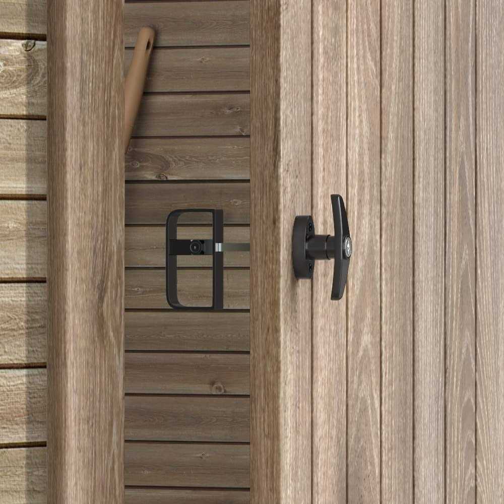 skysen Self Locking Fence Gate Latch Carbon Steel Black/Lock Post Mount with Stainless Steel Spring Cable Pull - Inhomebuy