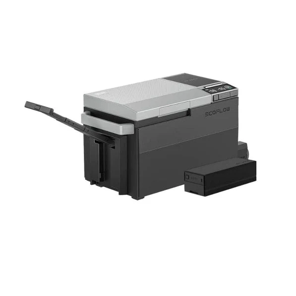 EcoFlow Package - GLACIER Portable Refrigerator, Plug-In Extra Battery and Detachable Wheels and Lever - Inhomebuy