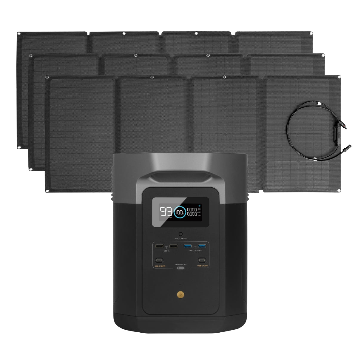 EcoFlow Package - DELTA Max 2000 Portable Power Station (2016Wh) and 3 x Portable Solar Panel (160W) - Inhomebuy