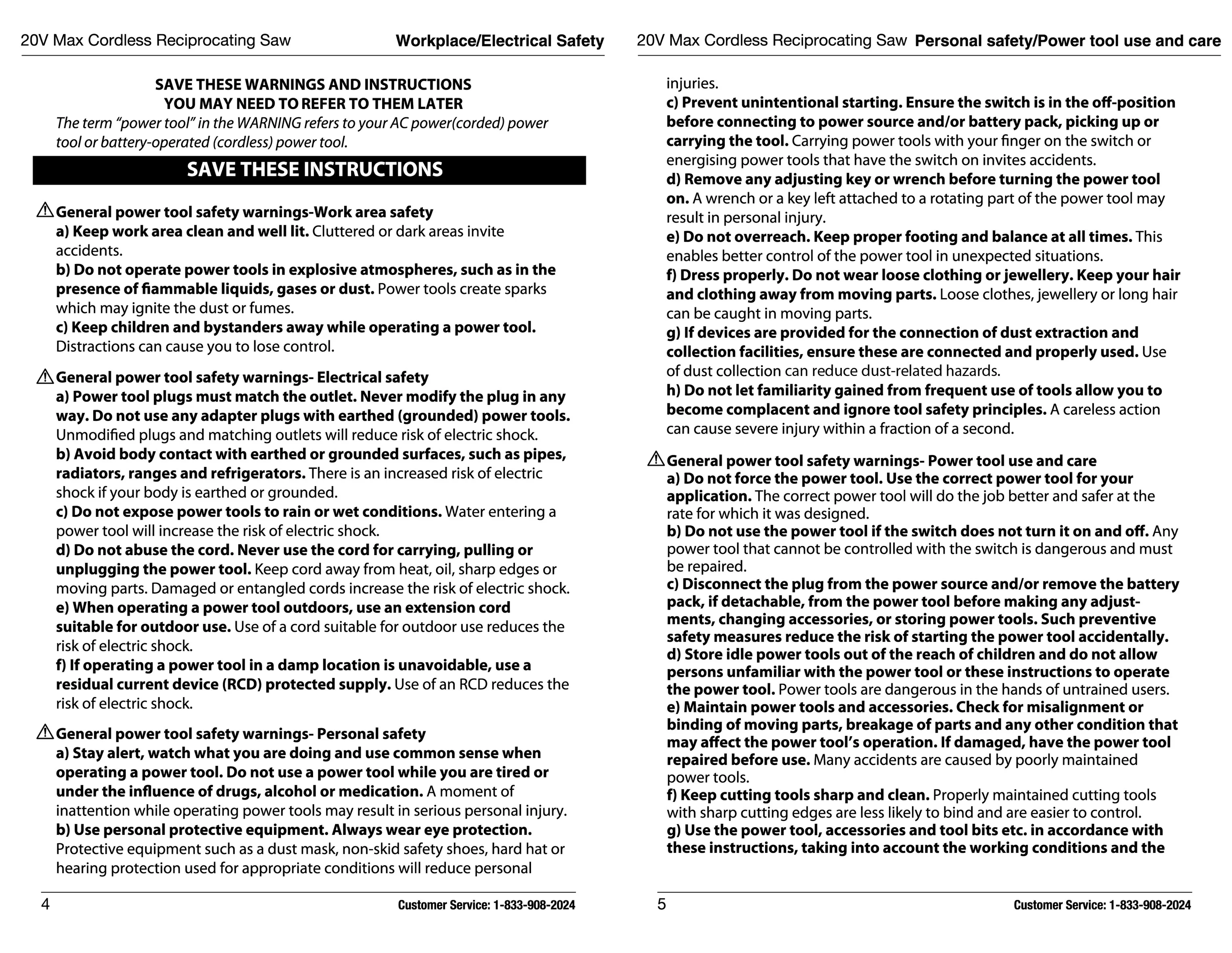 Hyper Tough 20V Max Lithium-ion Cordless Reciprocating Saw, Variable Speed, Keyless Blade Change, with 1.5Ah Lithium-Ion Battery and Charger, Wood Blade and LED Light - Inhomebuy