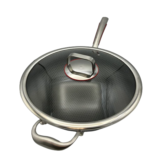 Healthy Bear Targu Hybrid Wok: 32cm with glass lid | BC-HW32N - Inhomebuy