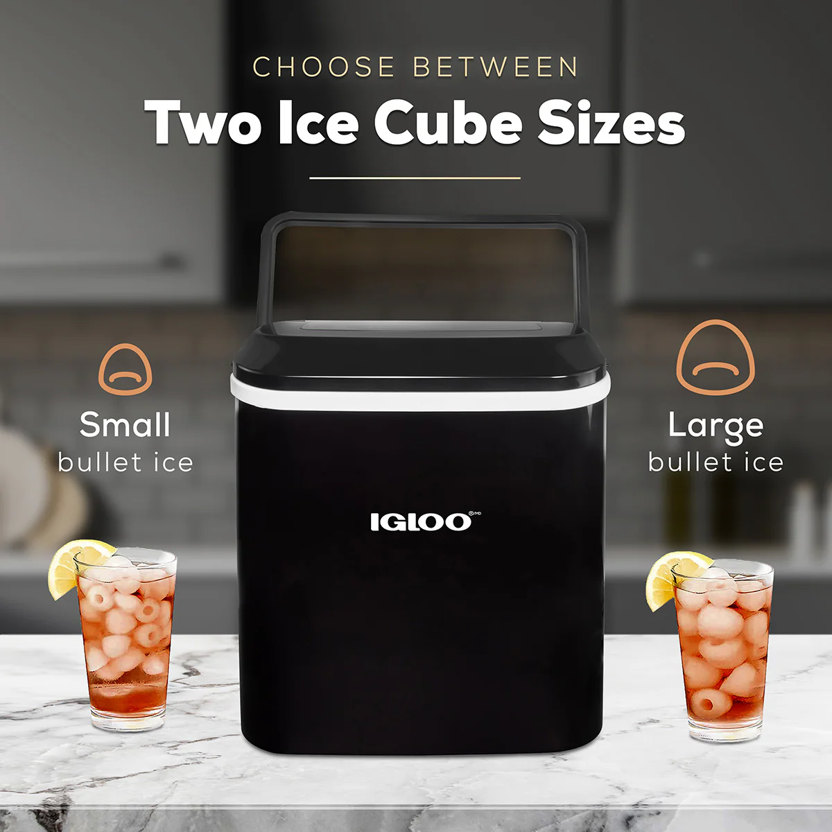 IGLOO® 26-Pound Automatic Self-Cleaning Portable Countertop Ice Maker Machine With Handle, Black - Inhomebuy