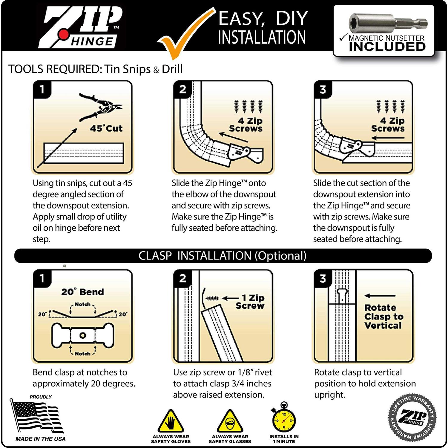 Zip Hinge Gutter Downspout Extension Solution - Inhomebuy