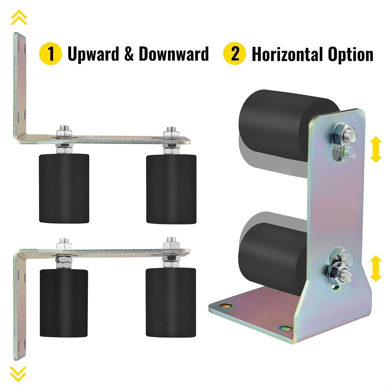 VEVOR Gate Roller Guide Sliding Gate Black Nylon Roller Coloring Zinc Painted Sliding Gate Guide With L-Shape Bracket and Adjustable Bolts Slide - Inhomebuy