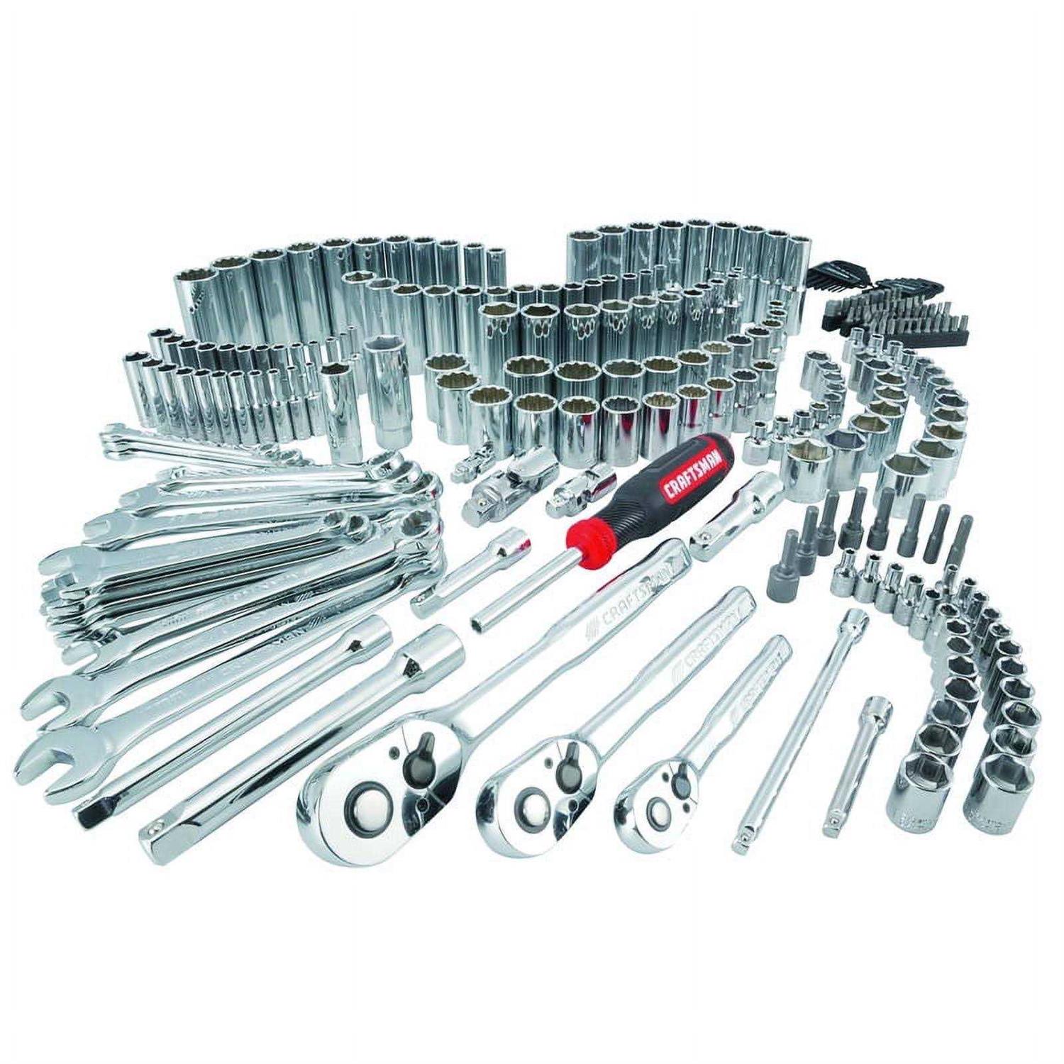 Craftsman 1/4 3/8 and 1/2 in. Drive Metric and SAE 6 and 12 Point Mechanic’s Tool Set 227 pc - Inhomebuy