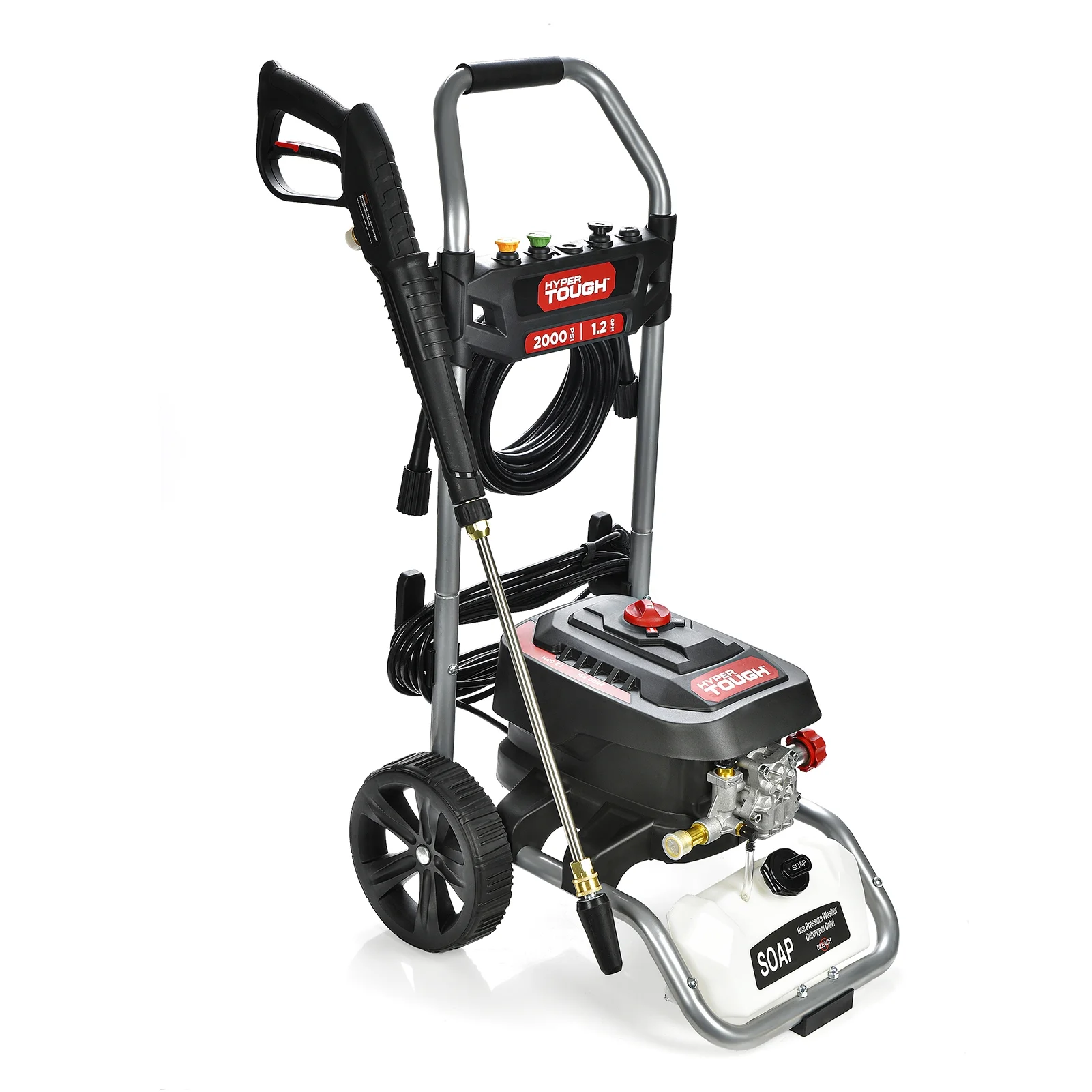 Hyper Tough 2000 PSI at 1.2 GPM  120 V 60HZ 1800W Electric Powered  Cold Water Pressure Washer - Inhomebuy