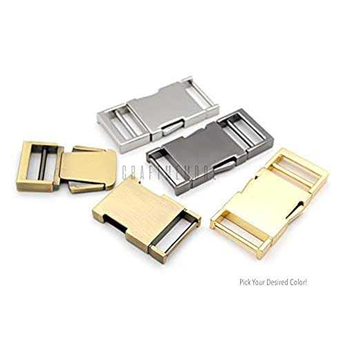 Craftmemore Metal Quick Side Release Buckle Quality Webbing Bag Clip Flat Lock Belt Strap Backpacks Collar Pack of 1 Buckle - Inhomebuy