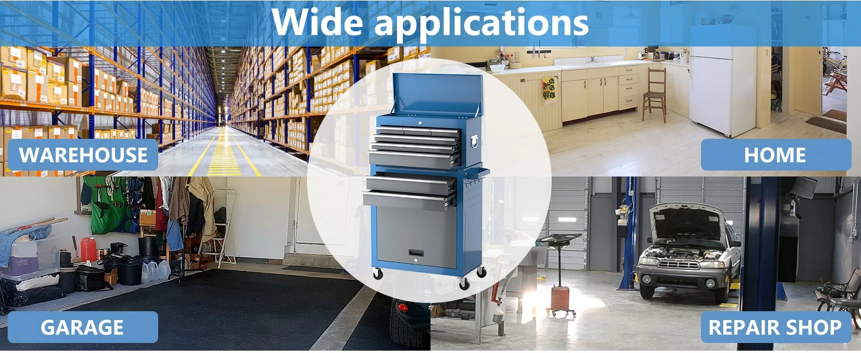 Airaj Detachable Mobile Tool Chest with Brake Wheels Large Capacity Rolling Tool Cabinet Tool Organizer Suitable for Garage and Workshop - Inhomebuy