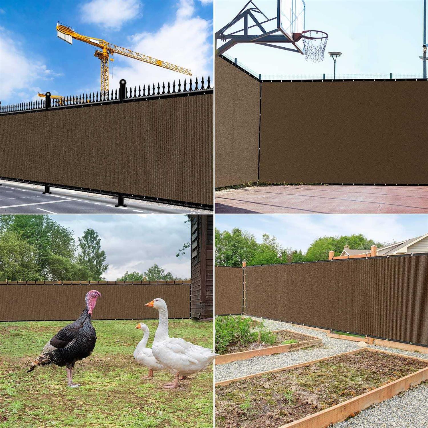 Winpull 6FT x 50FT Privacy Screen Fence Heavy Duty 170GSM Fencing Mesh Shade Net Cover Nickel-Plated Copper Grommets - Inhomebuy