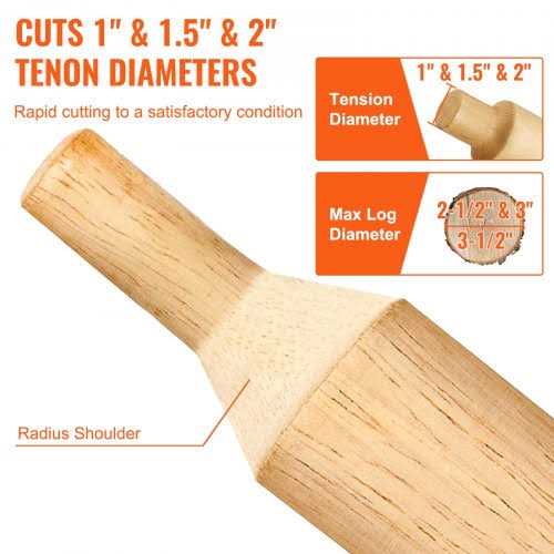 VEVOR Tenon Cutter 1/25.4mm & 1.5 2/50.8mm with Dual Curved Blades & Button Screws Home Master Kit - Inhomebuy
