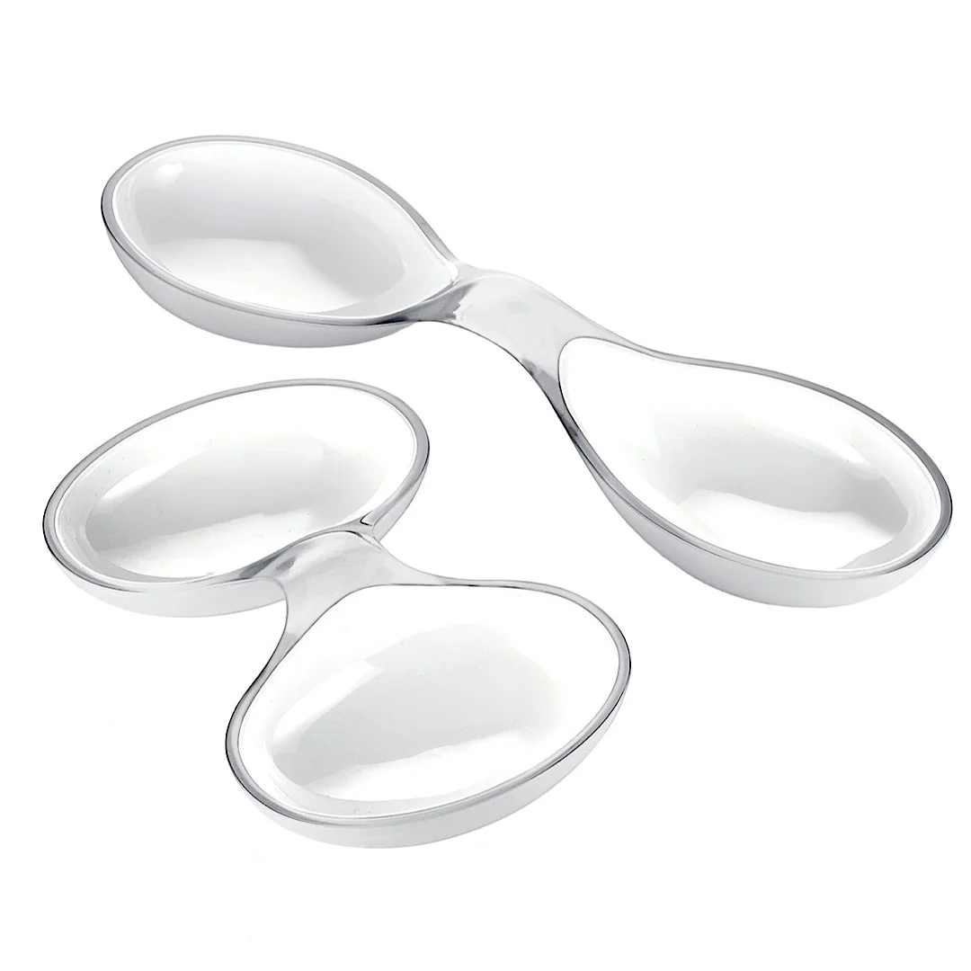 Two-Tone Set of 2 Interlocking Dishes Vintage Clear - Inhomebuy