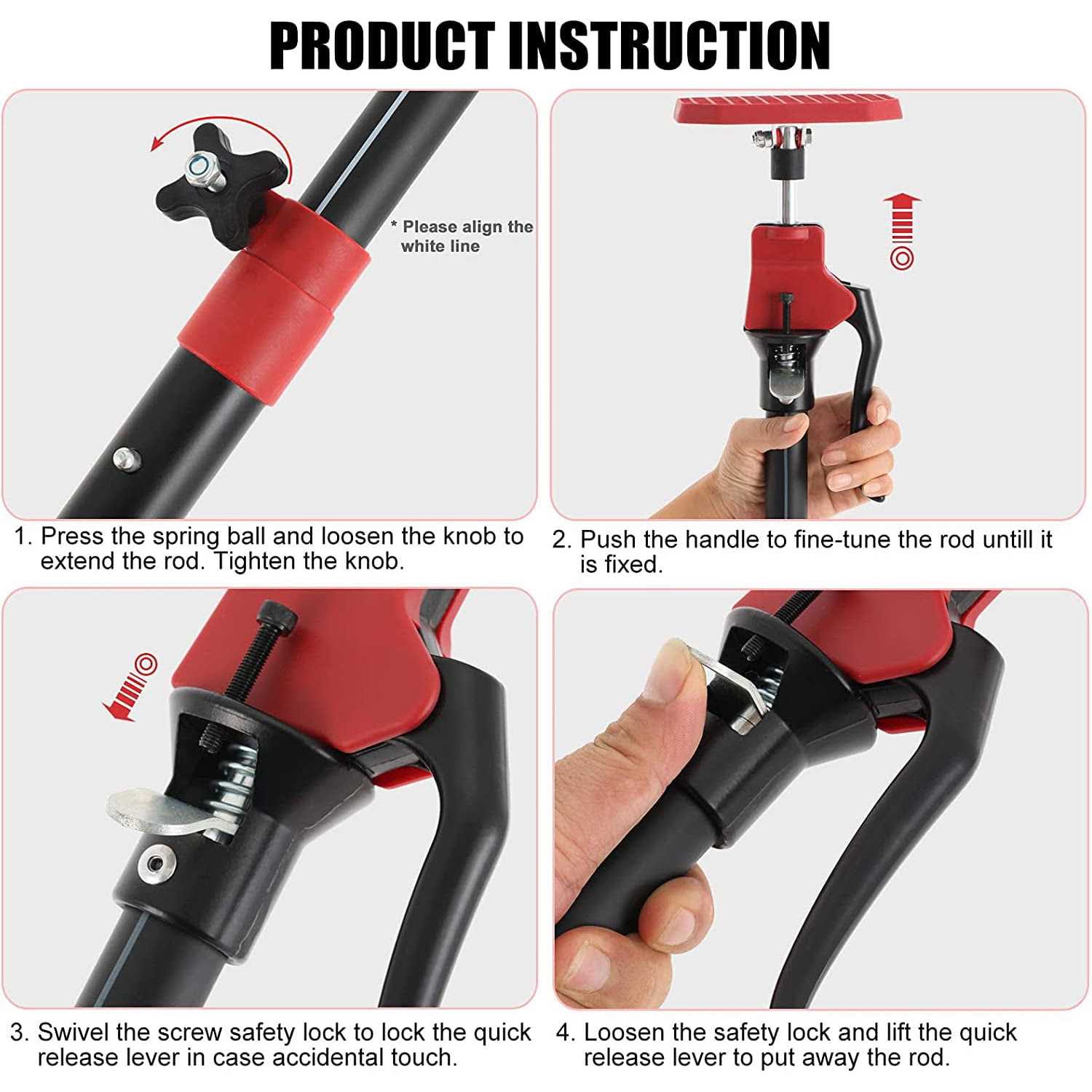 XINQIAO Third Hand Tool 3rd Hand Support System Premium Steel Support Rod with 154 LB Capacity for Cabinet Jack - Inhomebuy